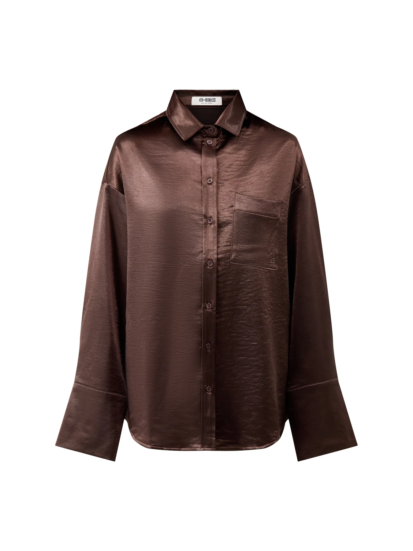 Zelda Satin Shirt Brown