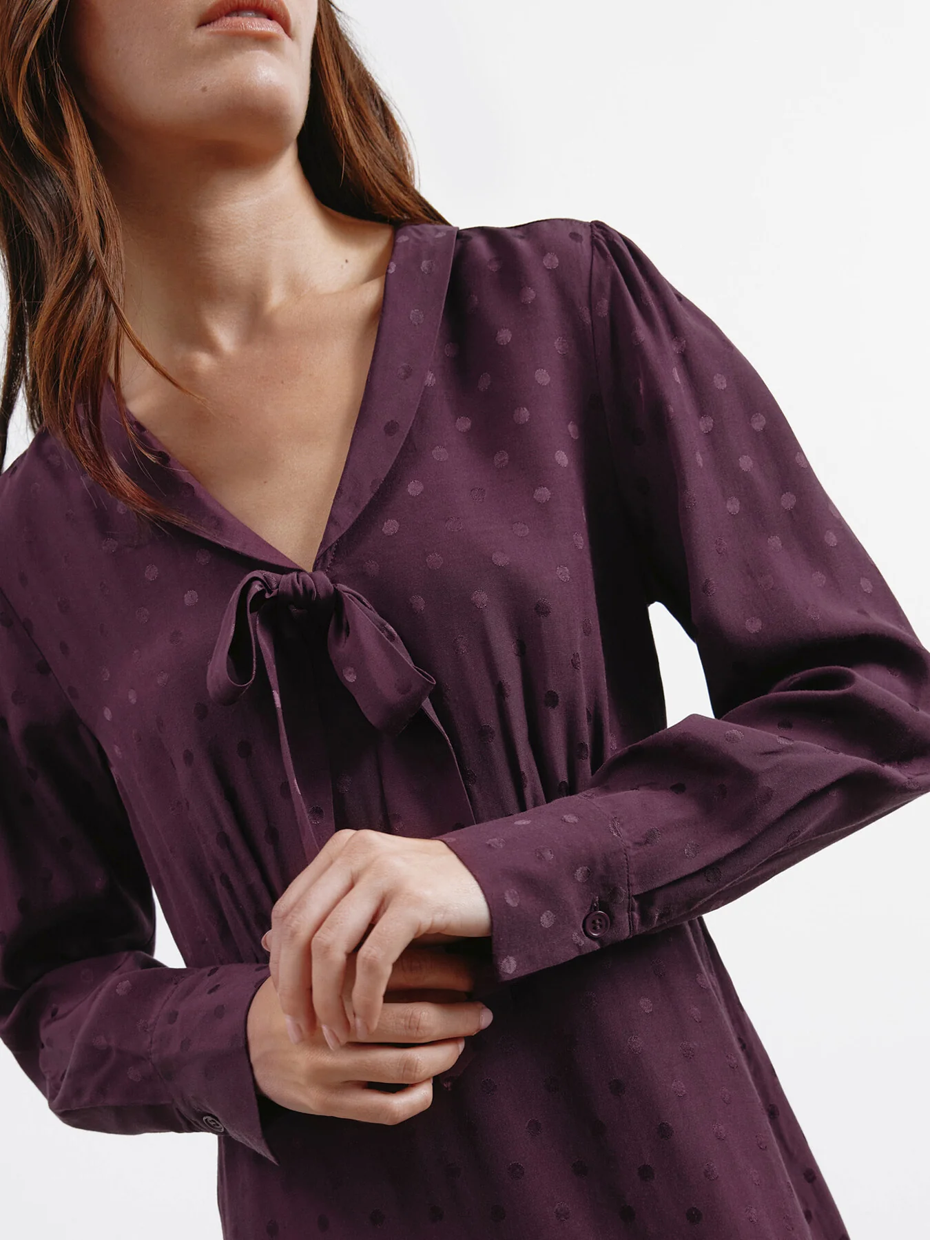 Jaquard Spot Bow Dress - Image 4