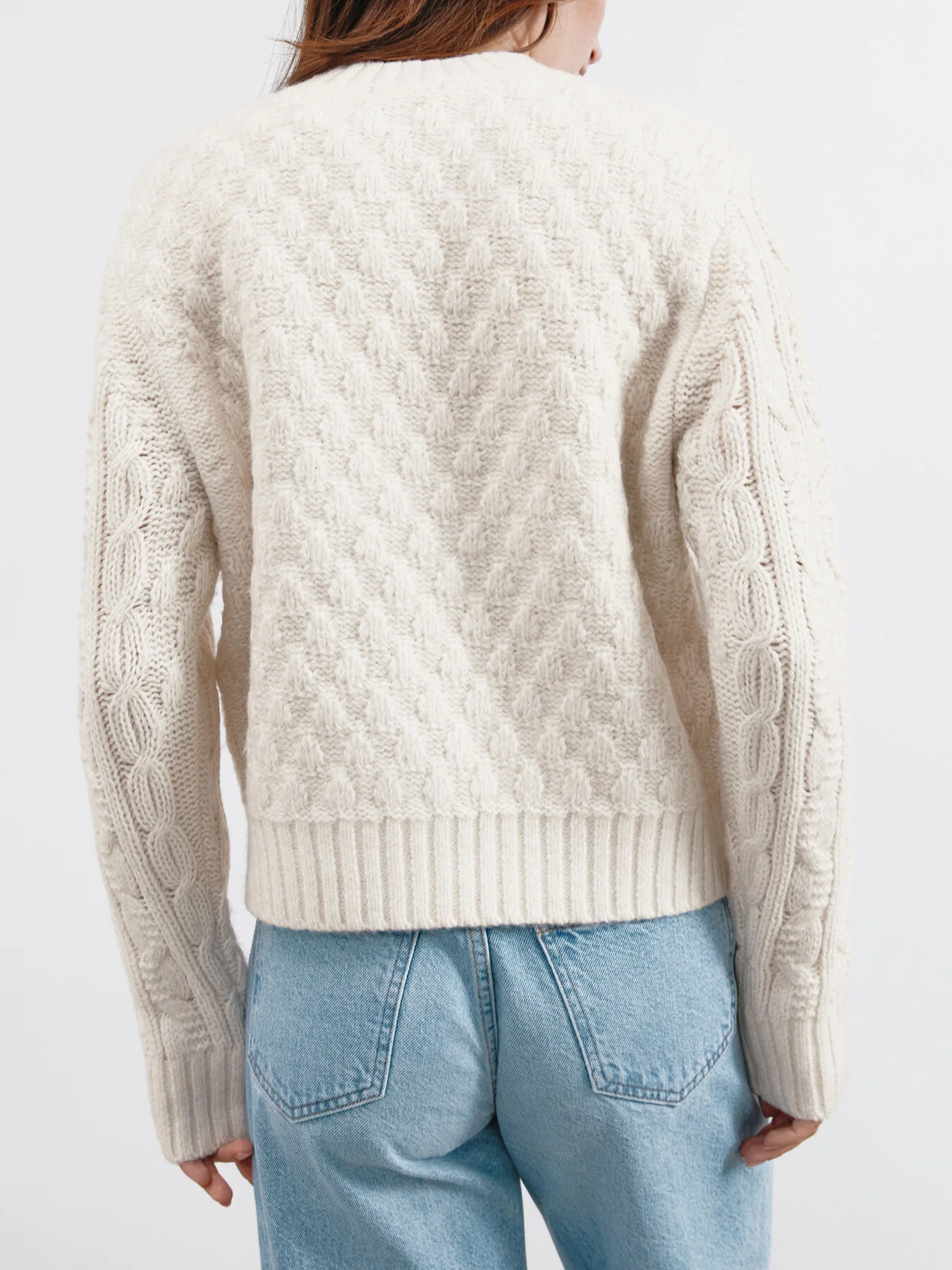 Cable Cardigan Cream - Image 3
