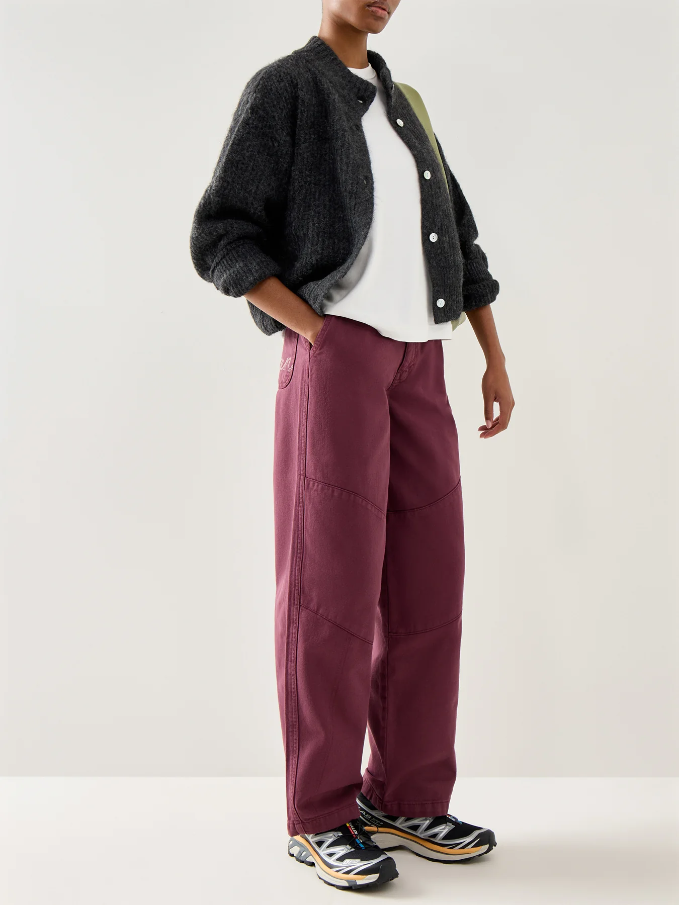 East Cardigan Charcoal Melange Black - Image 2
