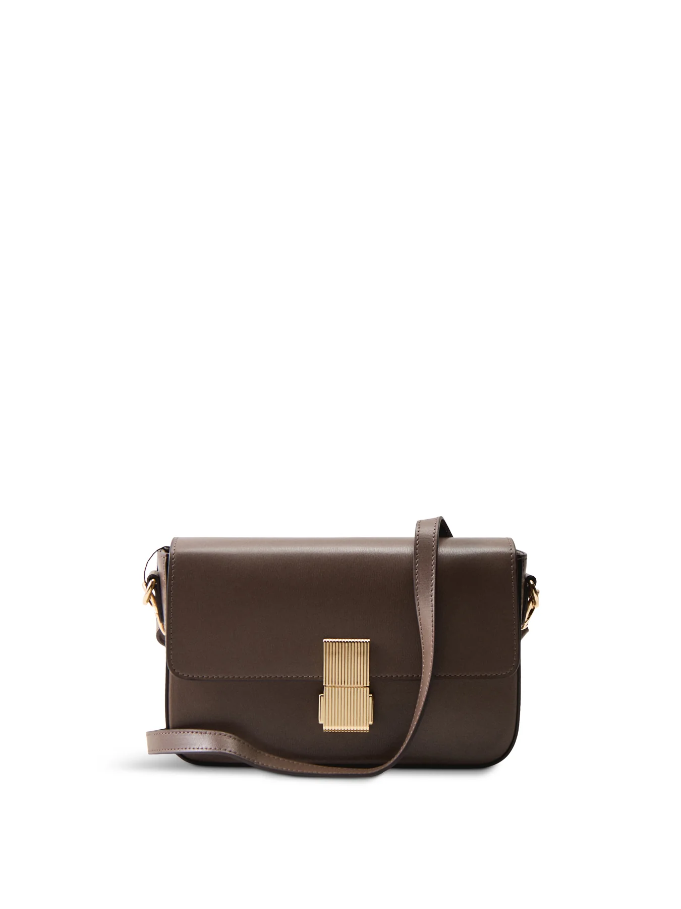 Flora Structured Leather Shoulder Bag Mink