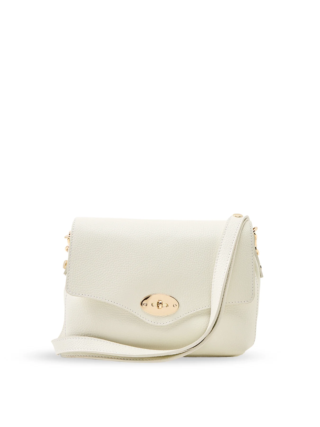 Maddie Midi Leather Bag Buttermilk