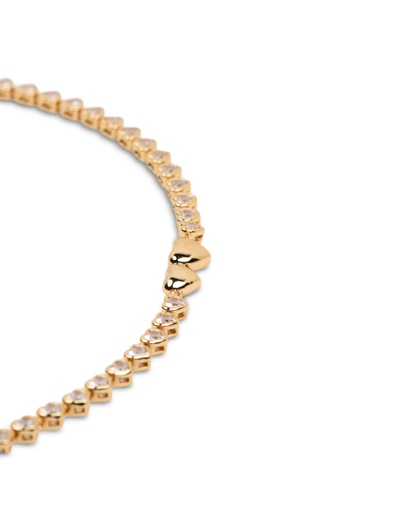 Bezel Heart Tennis Necklace - Image 3