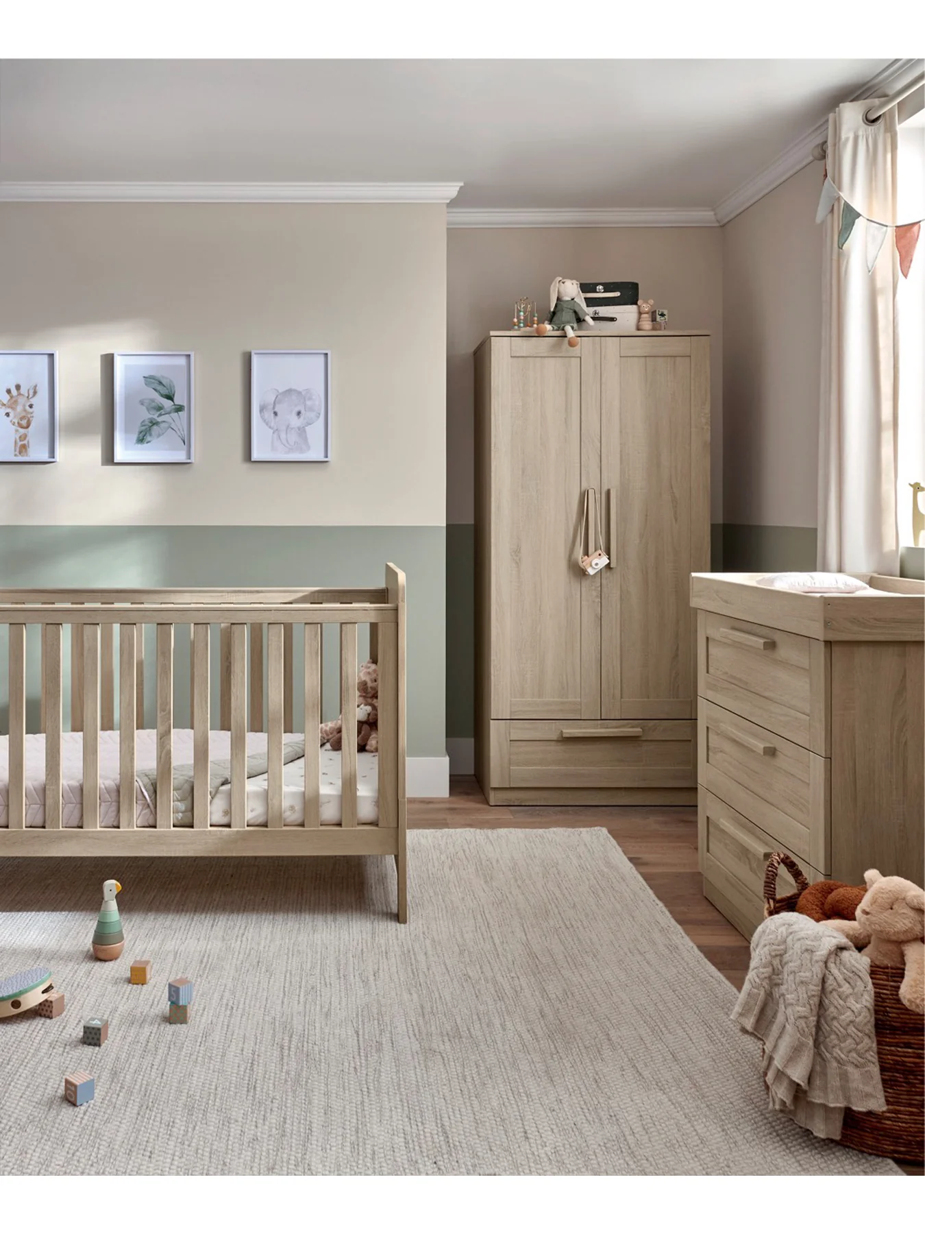 Atlas 3-Piece Convertible Cot Bed with Dresser Changer & Wardrobe - Image 5