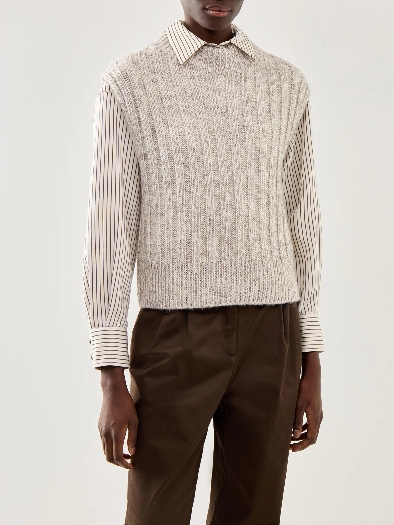 Barbour Anastasia Knitted Vest Oat - Image 4
