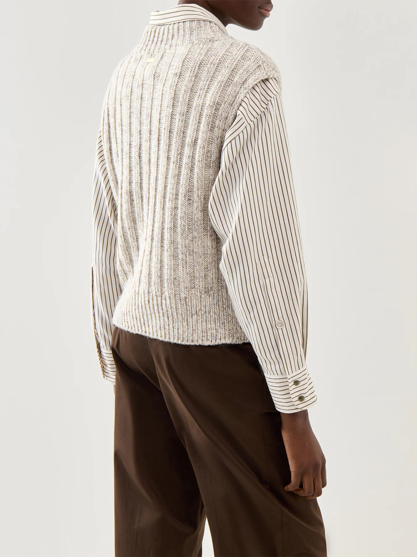 Barbour Anastasia Knitted Vest Oat - Image 5