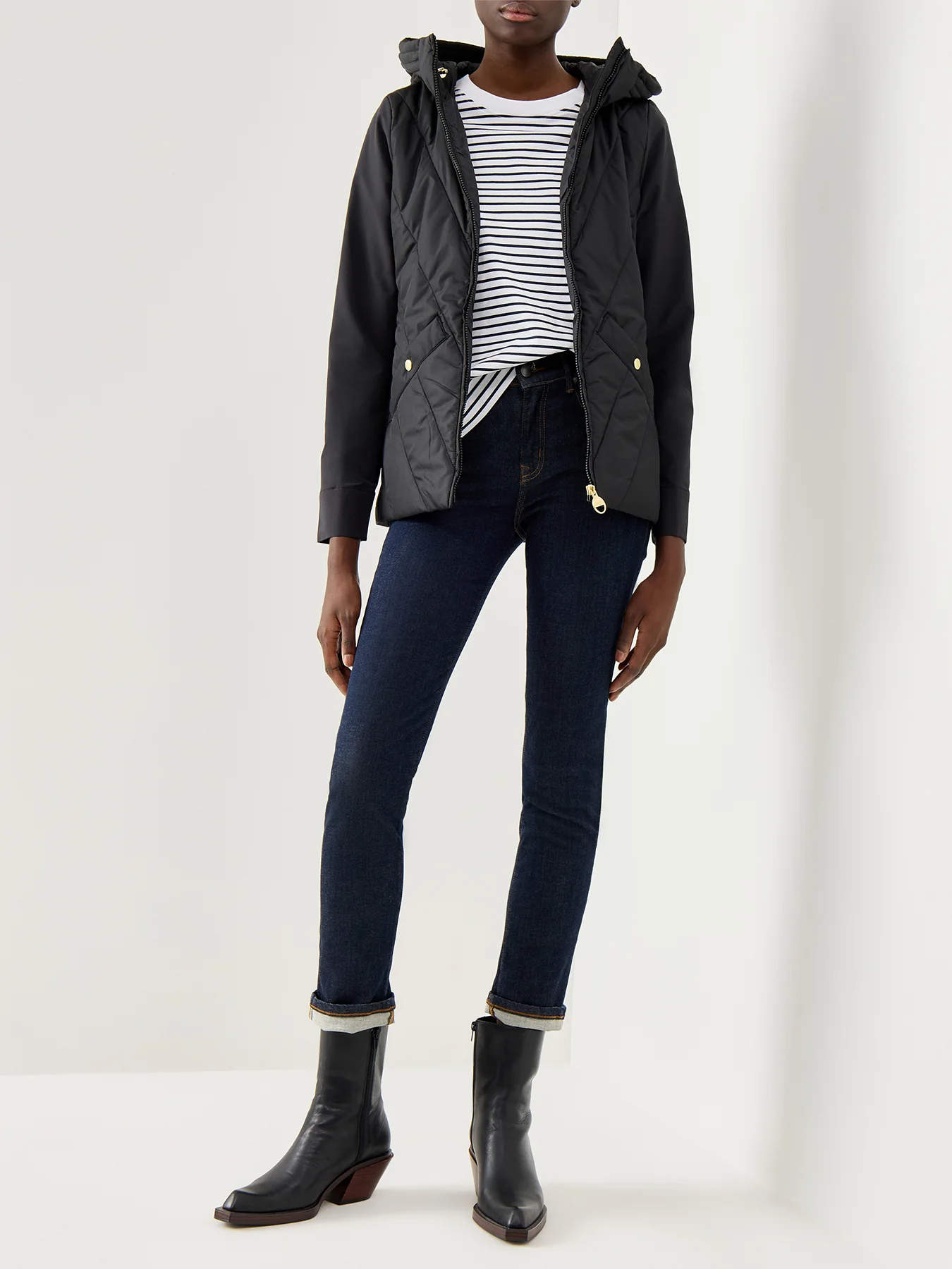 Womens Barbour International Diablo Quilted Sweat Black - Image 2