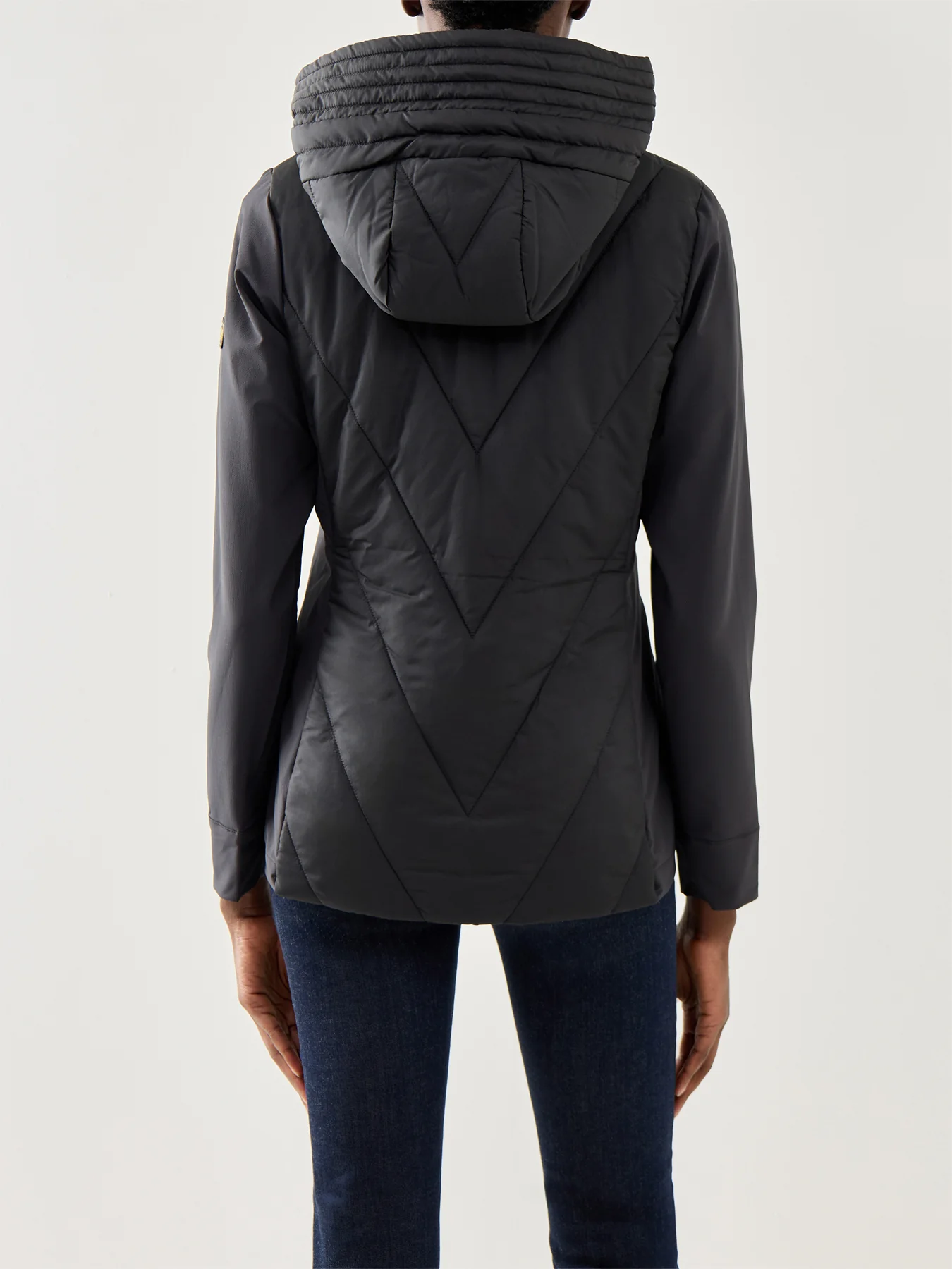 Womens Barbour International Diablo Quilted Sweat Black - Image 5