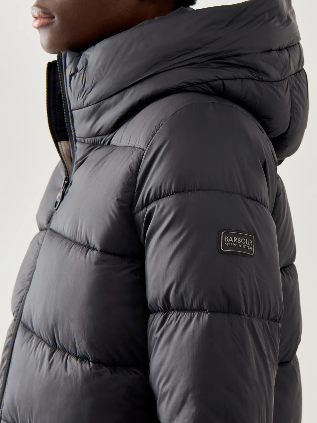 Womens Barbour International Olivios Puffer Jacket Black - Image 3