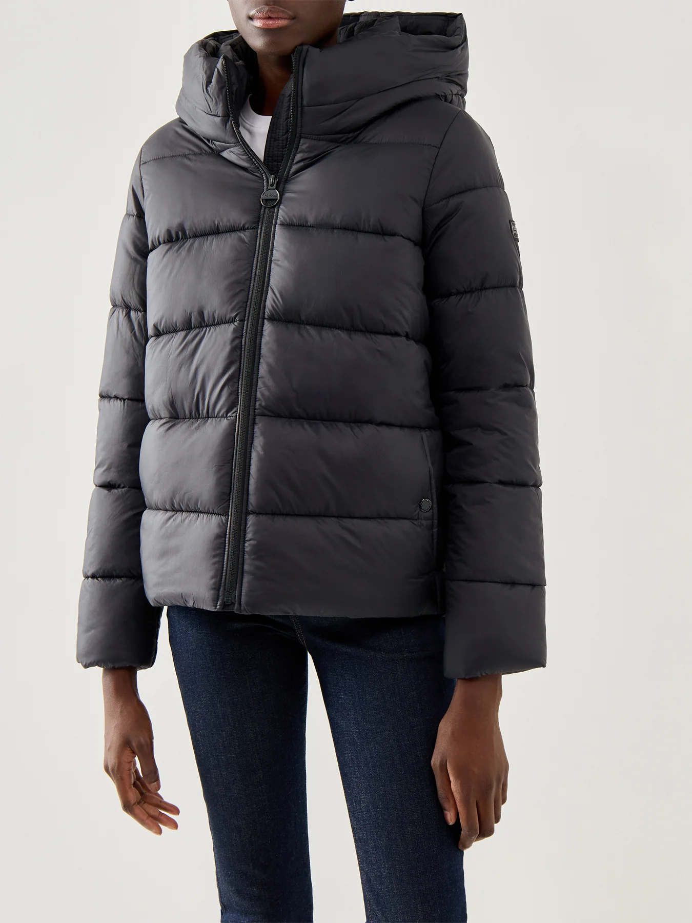 Womens Barbour International Olivios Puffer Jacket Black - Image 4