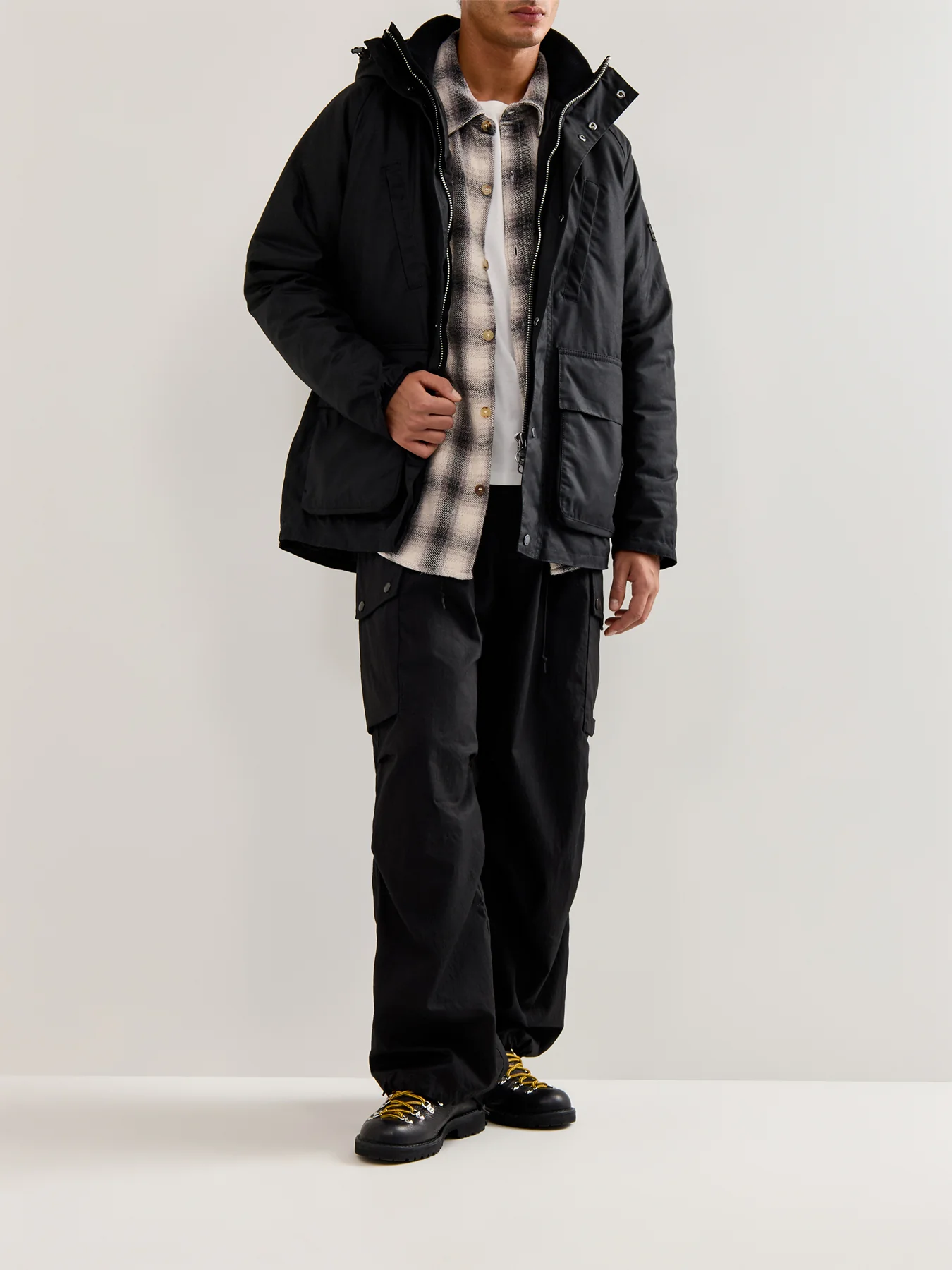 Mens Oakdale Wax Jacket Black - Image 2