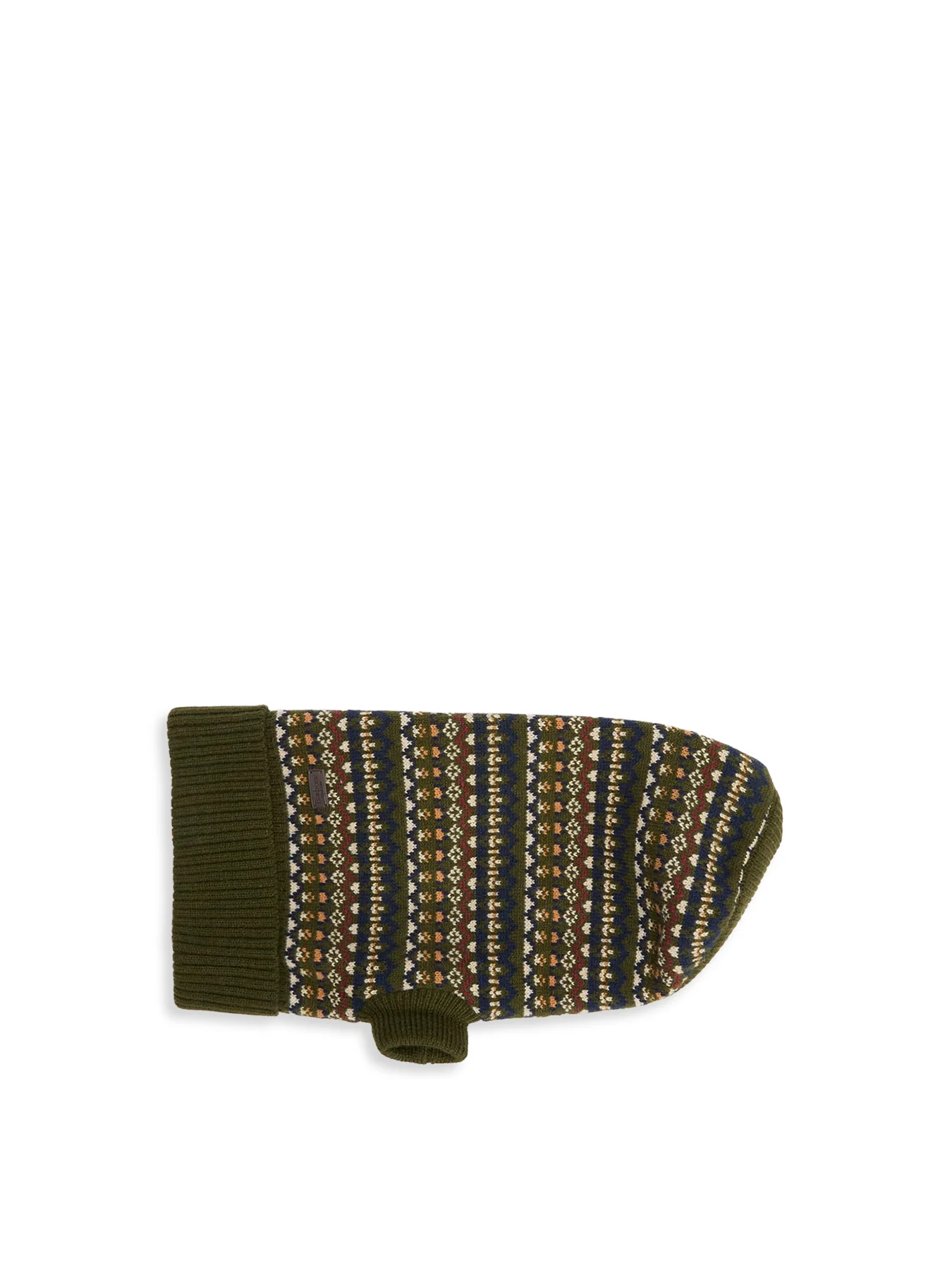 Barbour Marlow Fair Isle Dog Jumper Olive Medium