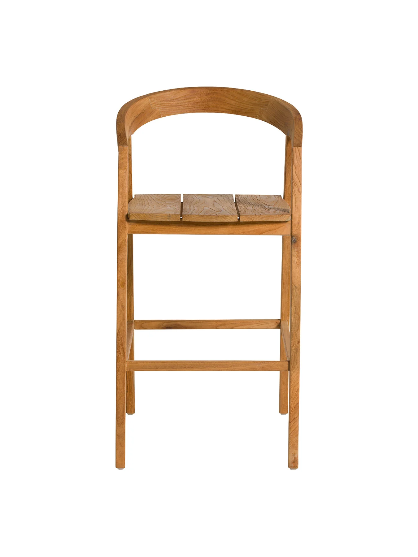Grenada Reclaimed Teak Wood Open Back Barstool With Arms - Image 2