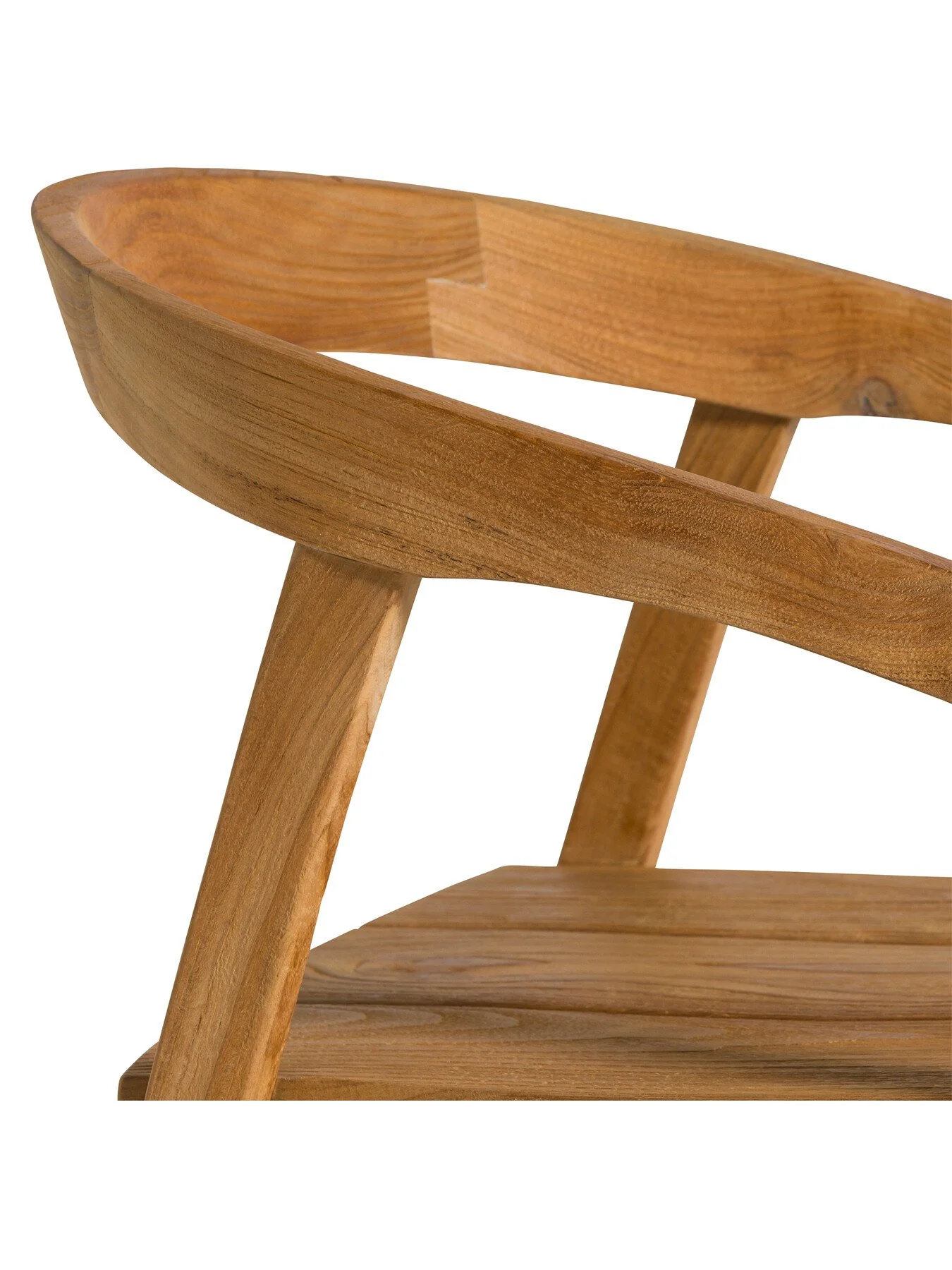 Grenada Reclaimed Teak Wood Open Back Barstool With Arms - Image 5