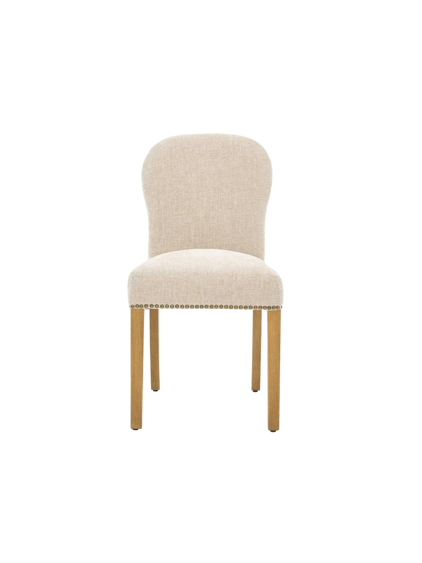 Gable Neutral Fabric Dining Chair with Light Legs - Image 2