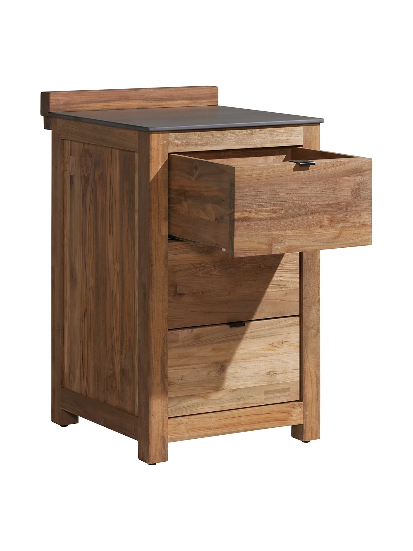 Grenada Reclaimed Teak Wood 3 Drawer Grill Table - Image 3