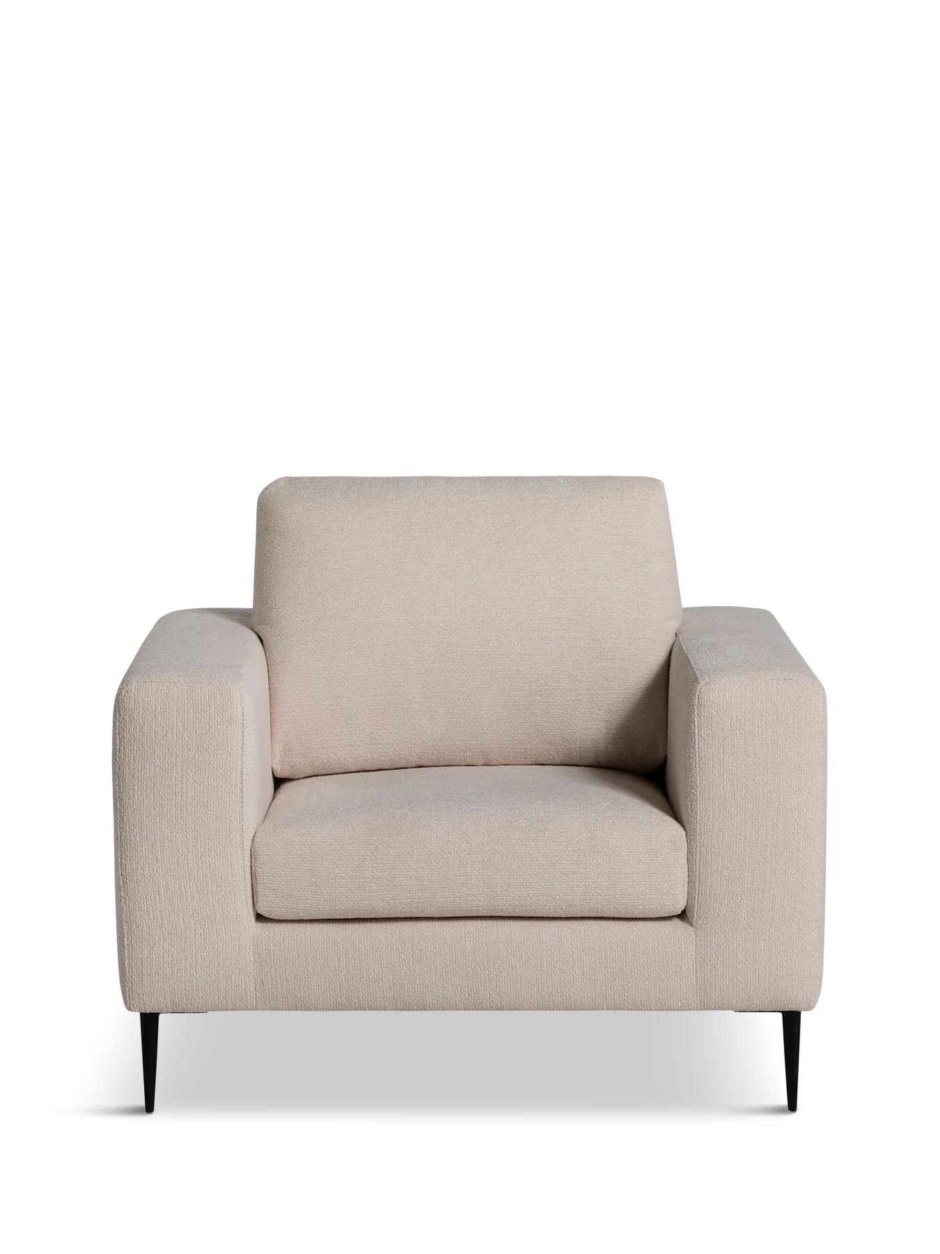 Sienna Boucle Fabric Armchair With Steel Legs - Image 3