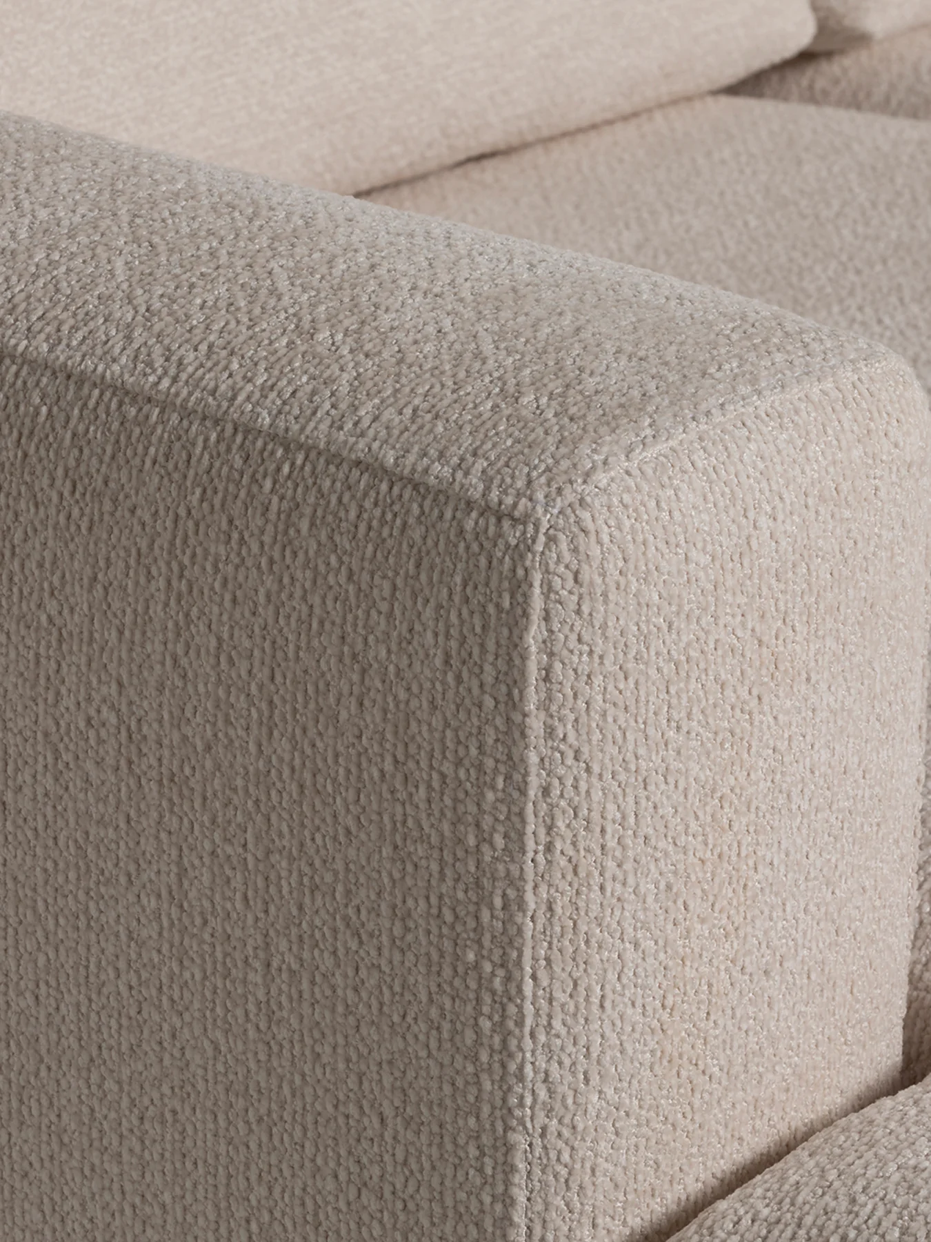 Sienna Boucle Fabric Left Hand Chaise Sofa With Steel Legs - Image 4