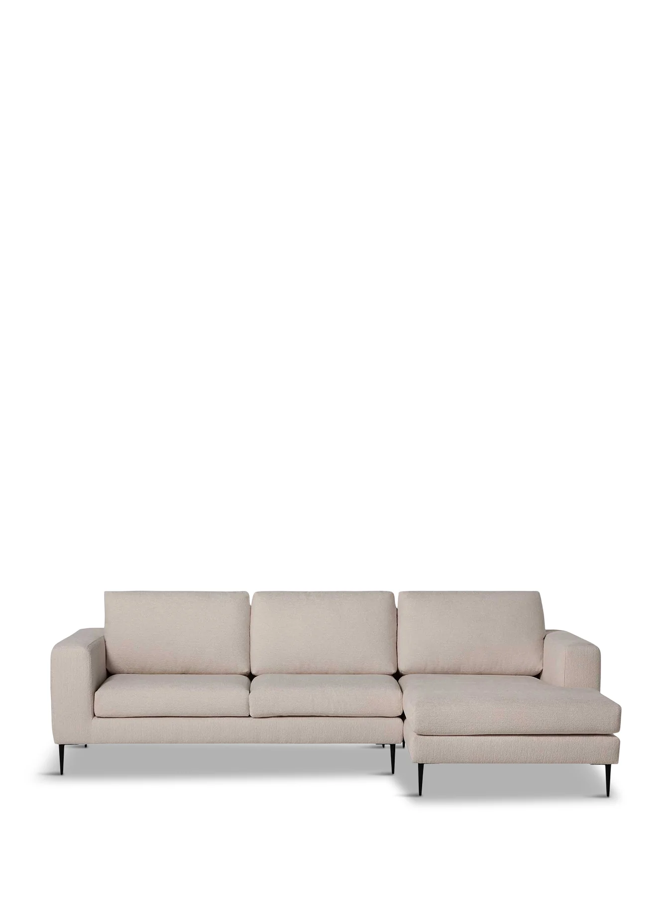 Sienna Boucle Fabric Right Hand Chaise Sofa With Steel Legs - Image 3