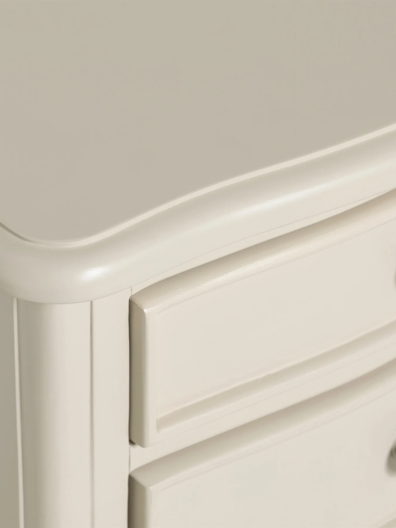 Calista Off White Wooden 2 Drawer Bedside Table - Image 4