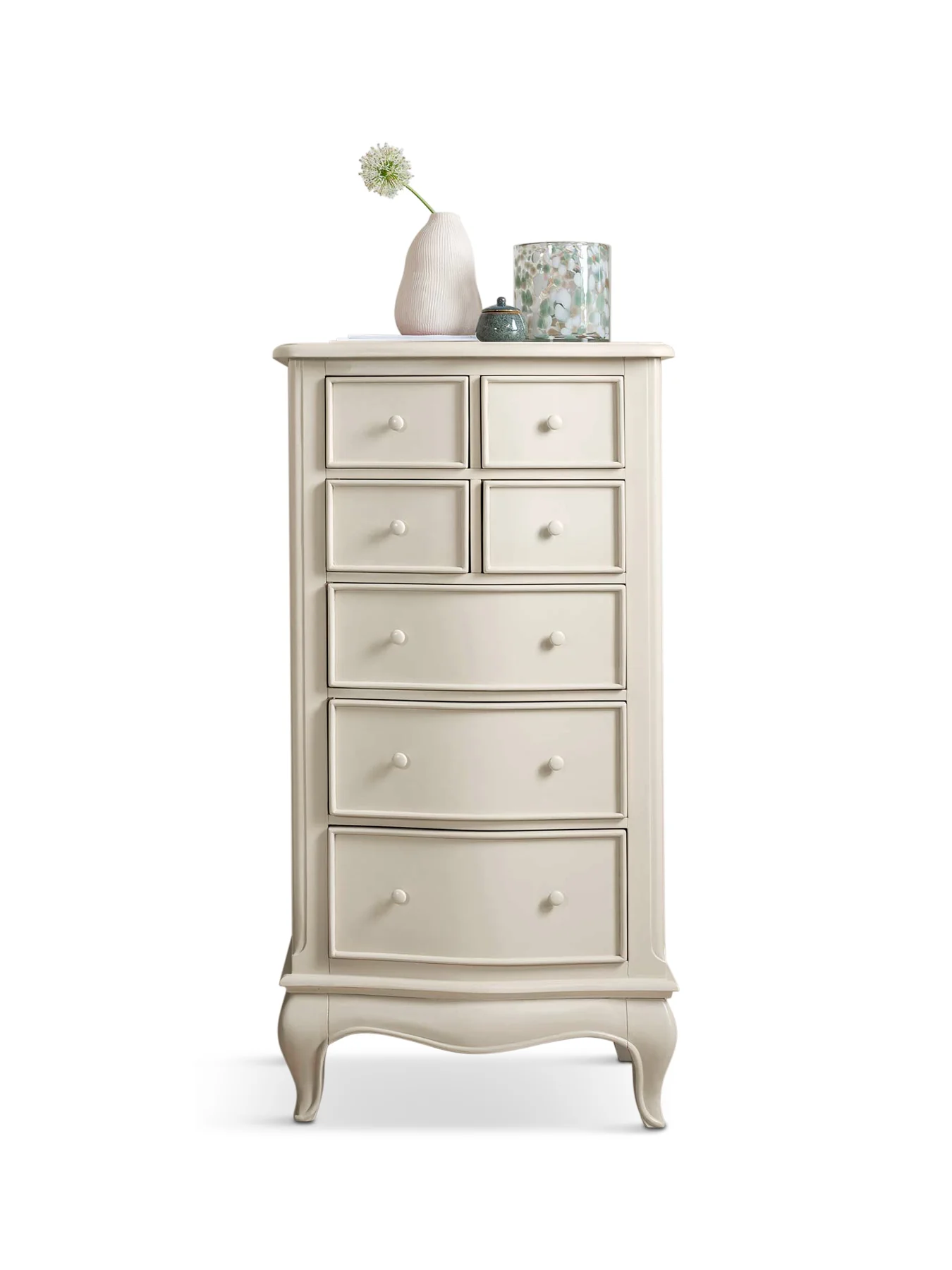 Calista Off White Wooden Tall Narrow 7 Drawer Chest - Image 3