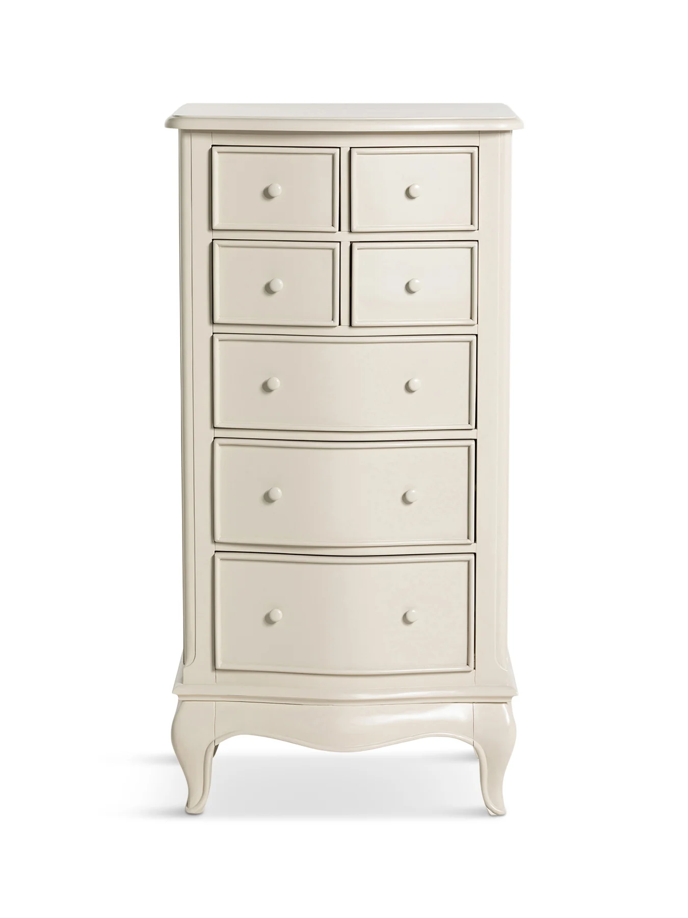 Calista Off White Wooden Tall Narrow 7 Drawer Chest - Image 4