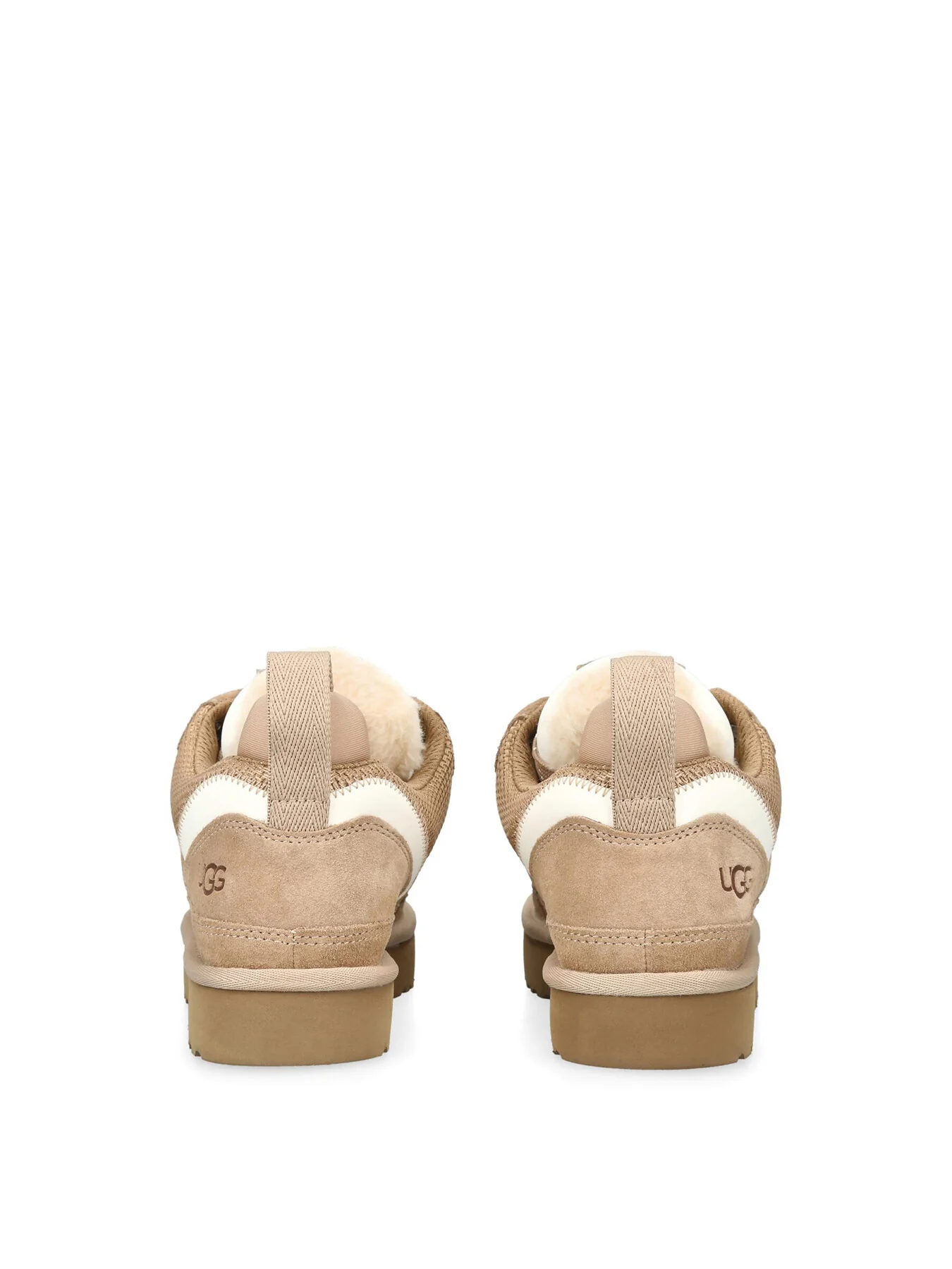 Womens Lowmel Suede Lace Up Trainers Sand - Image 3