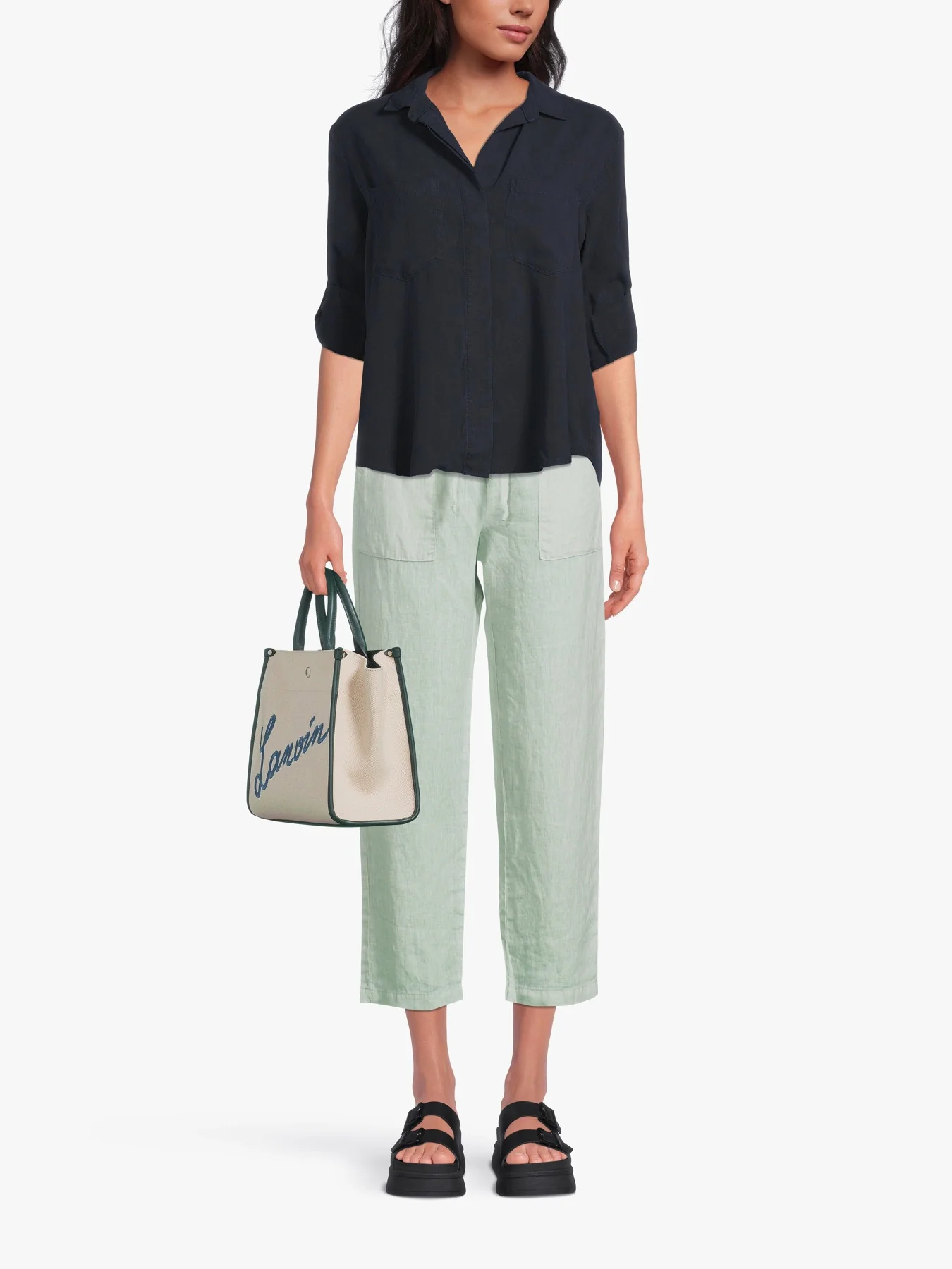 Split Back Button Down Shirt - Image 2