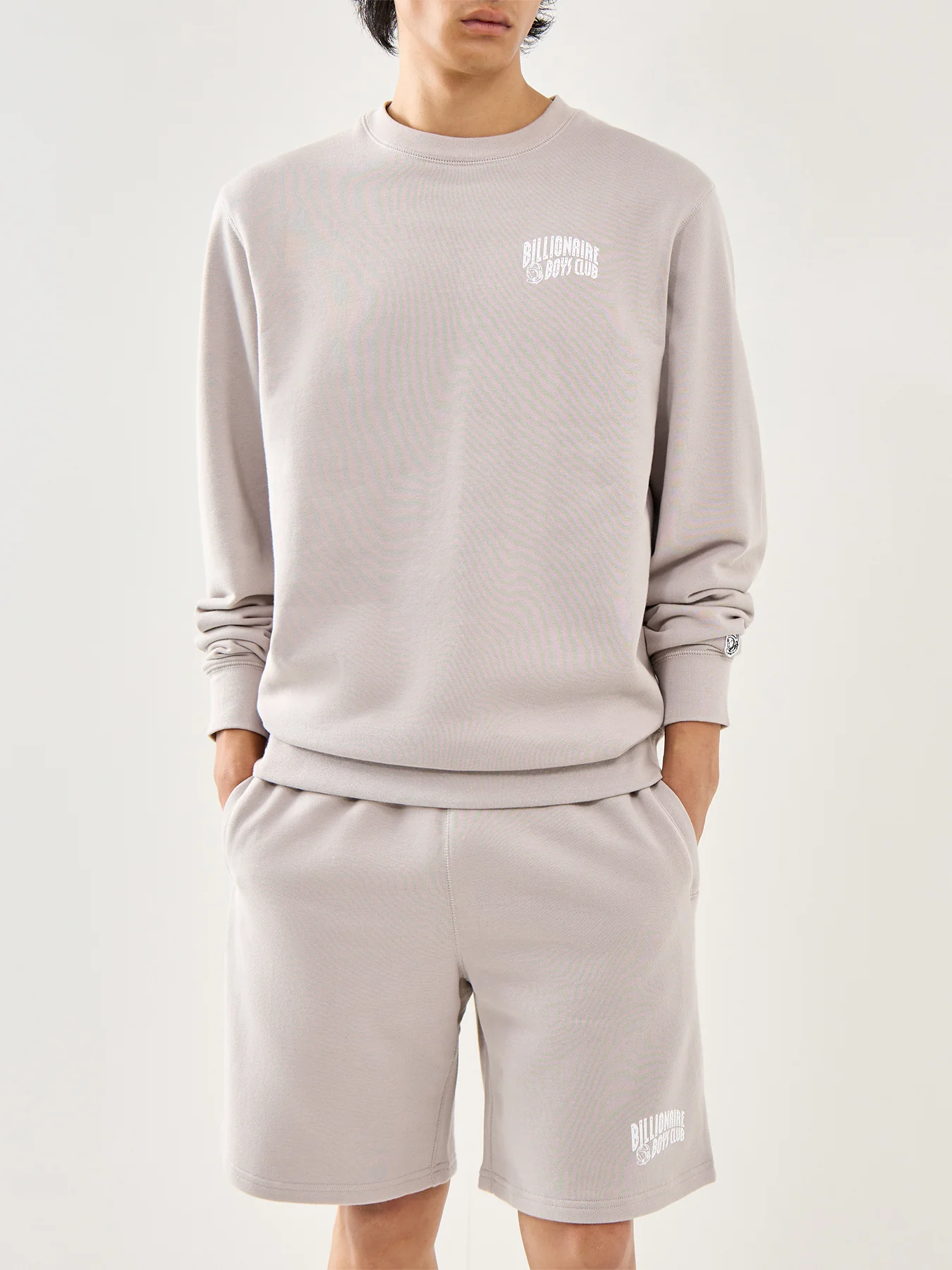 Flat Grey Cotton Small Arch Logo Crewneck - Image 4
