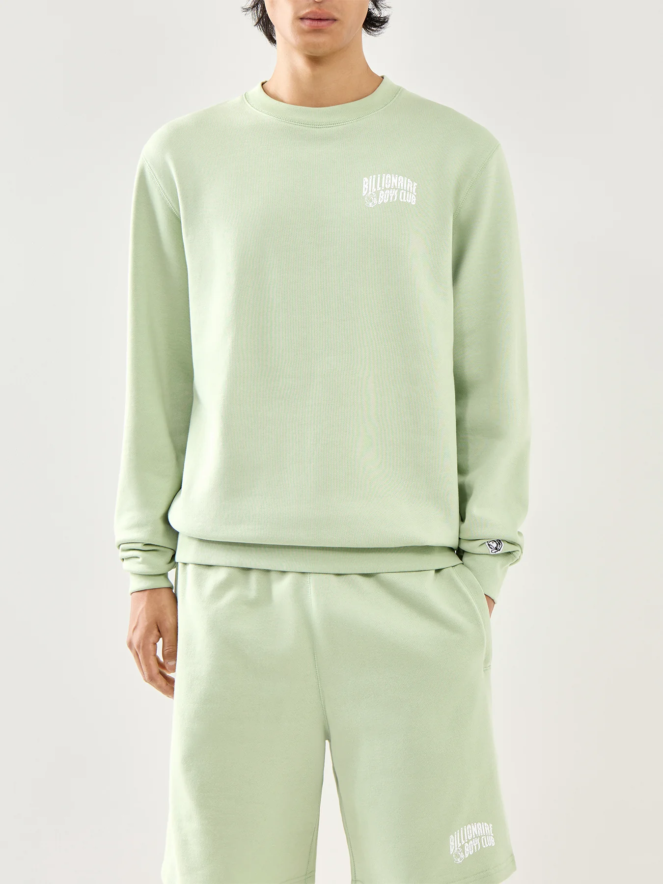 Pistachio Cotton Small Arch Logo Crewneck - Image 4
