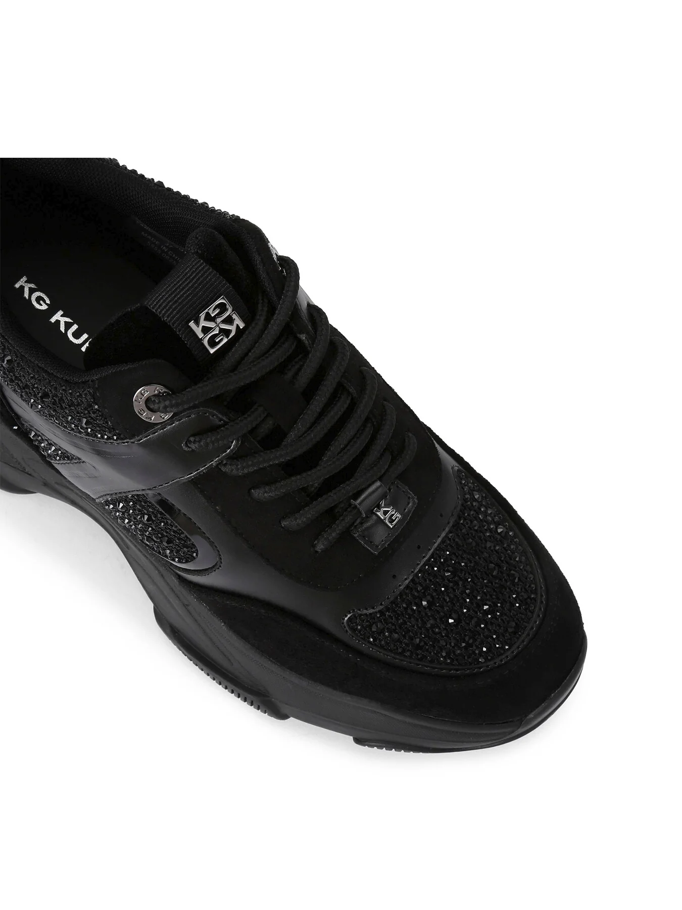 Lucile Lace Up Gem Embellished Trainers - Image 4