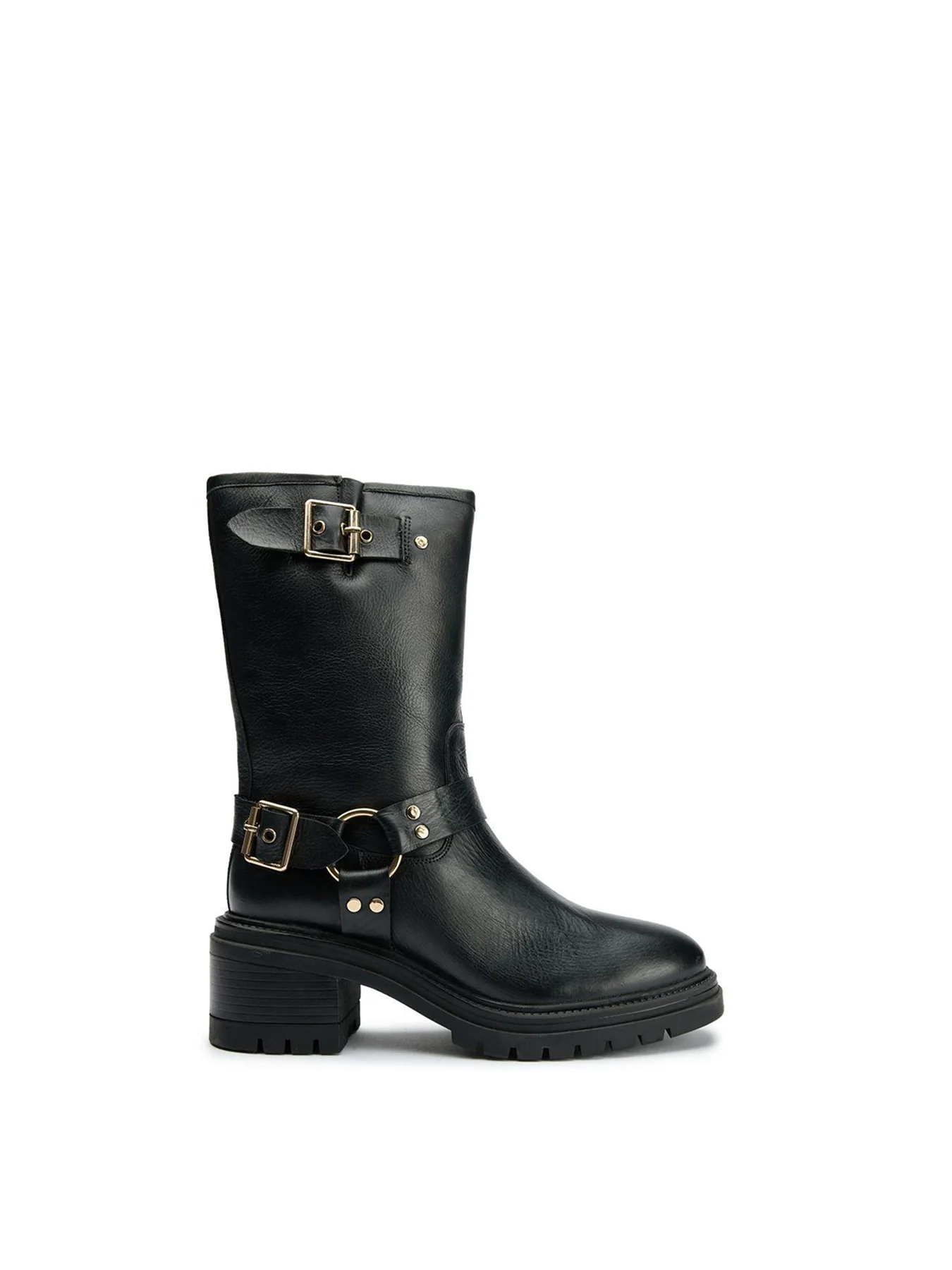 Grunge Biker Boots Black