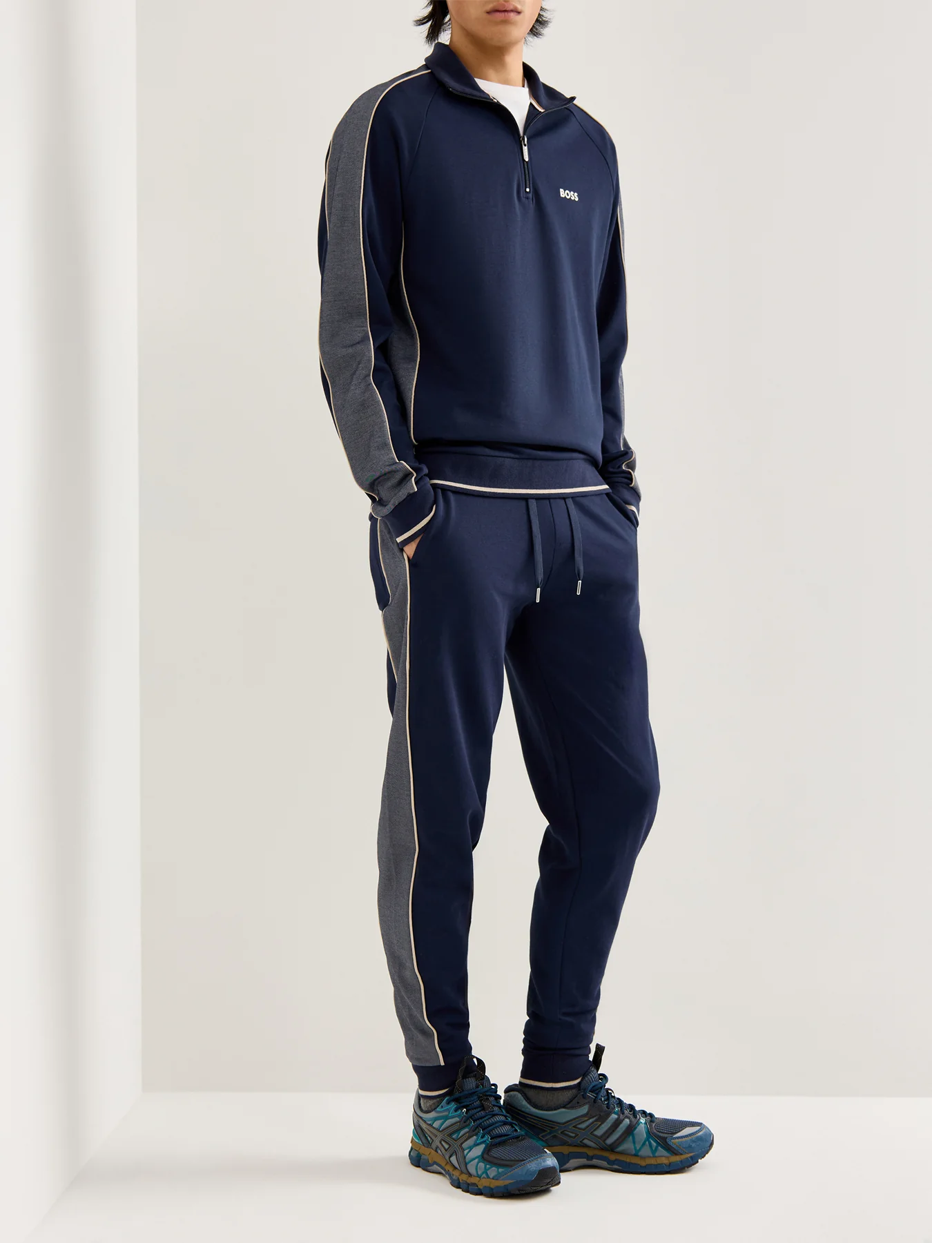 BOSS Logo Tracksuit Pants Dark Blue - Image 2