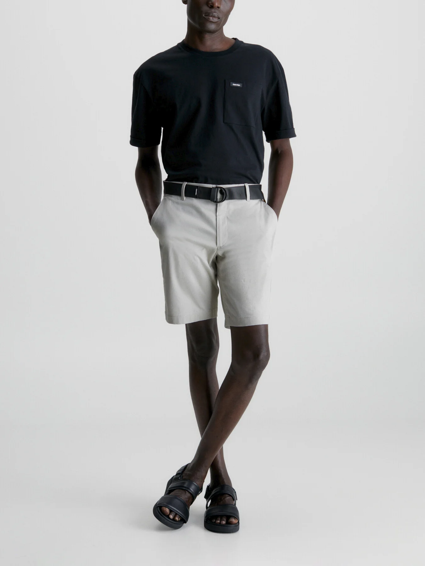 Slim Twill Belted Shorts - Image 4