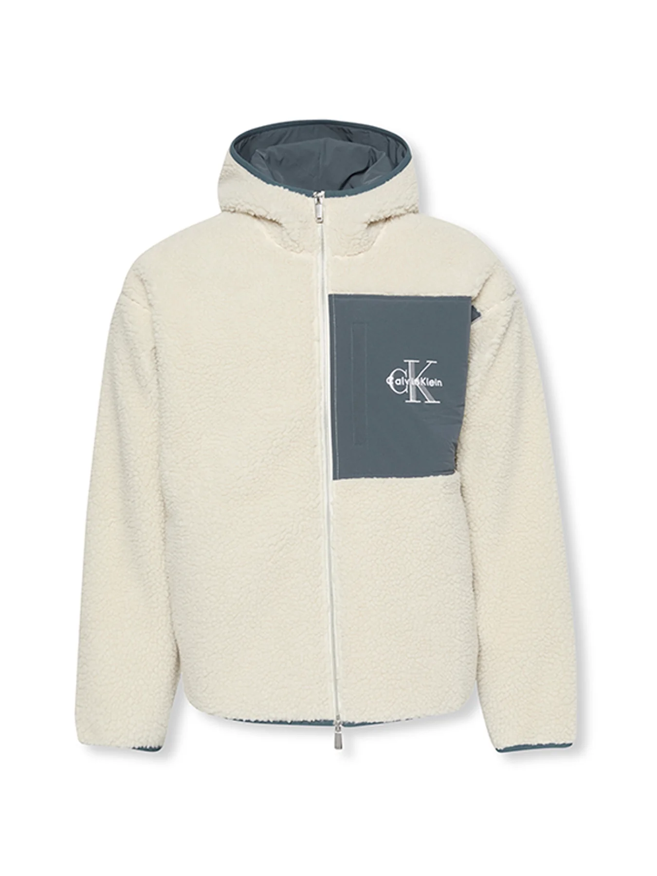 Sherpa Zip Hoodie White