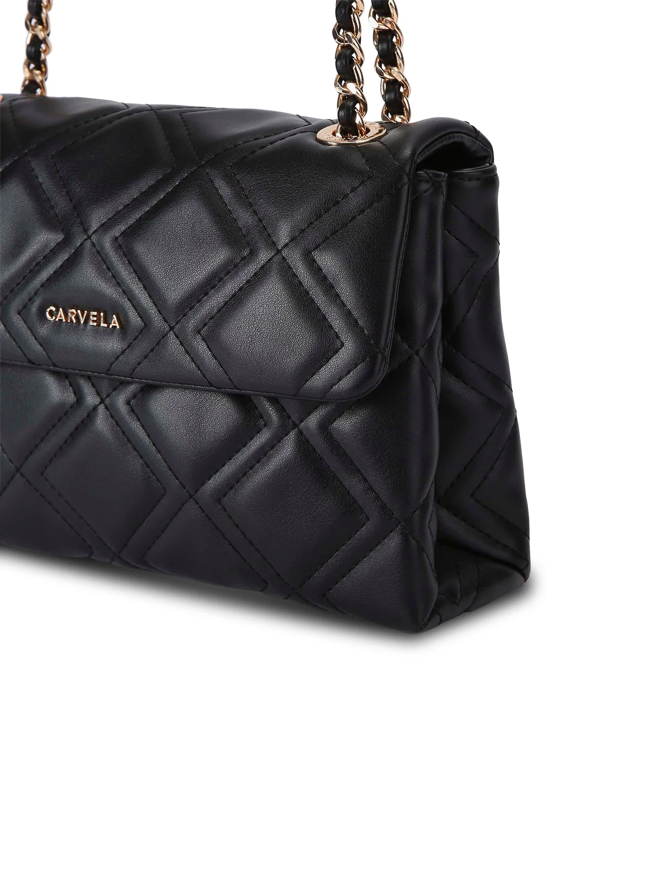 Rosa Large Chain Shoulder Bag Black - Image 4