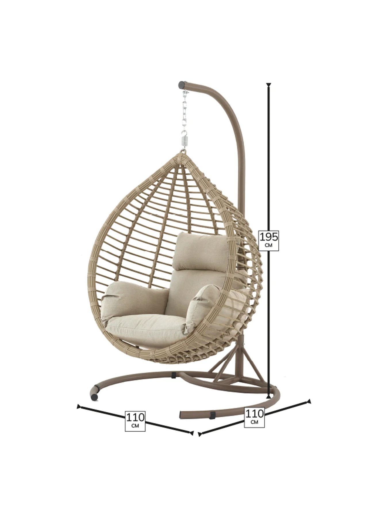 Chedworth Rattan Single Tulip Open Weave Hanging Cocoon - Image 5