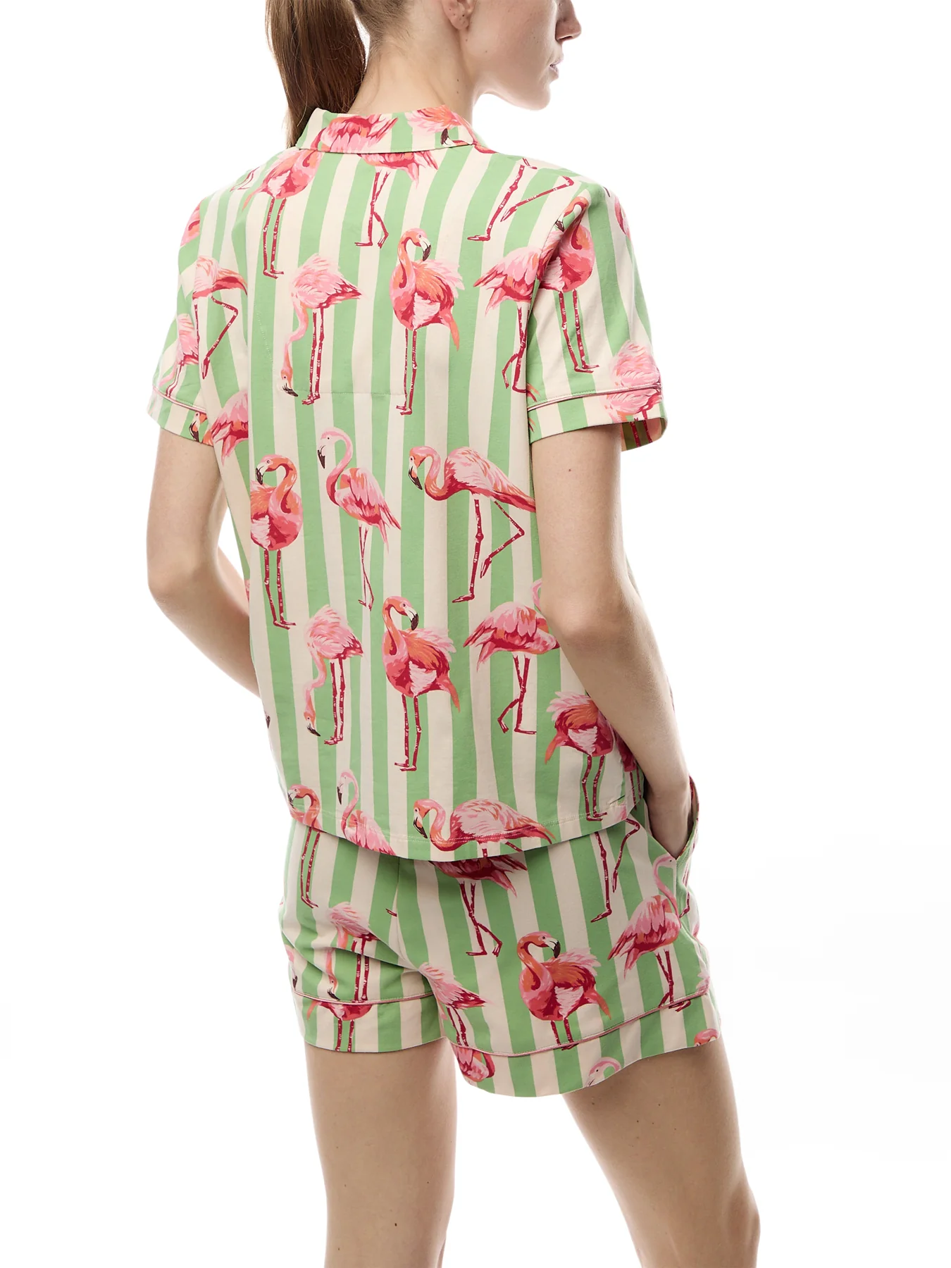Flamingo Stripe Short Set - Image 3