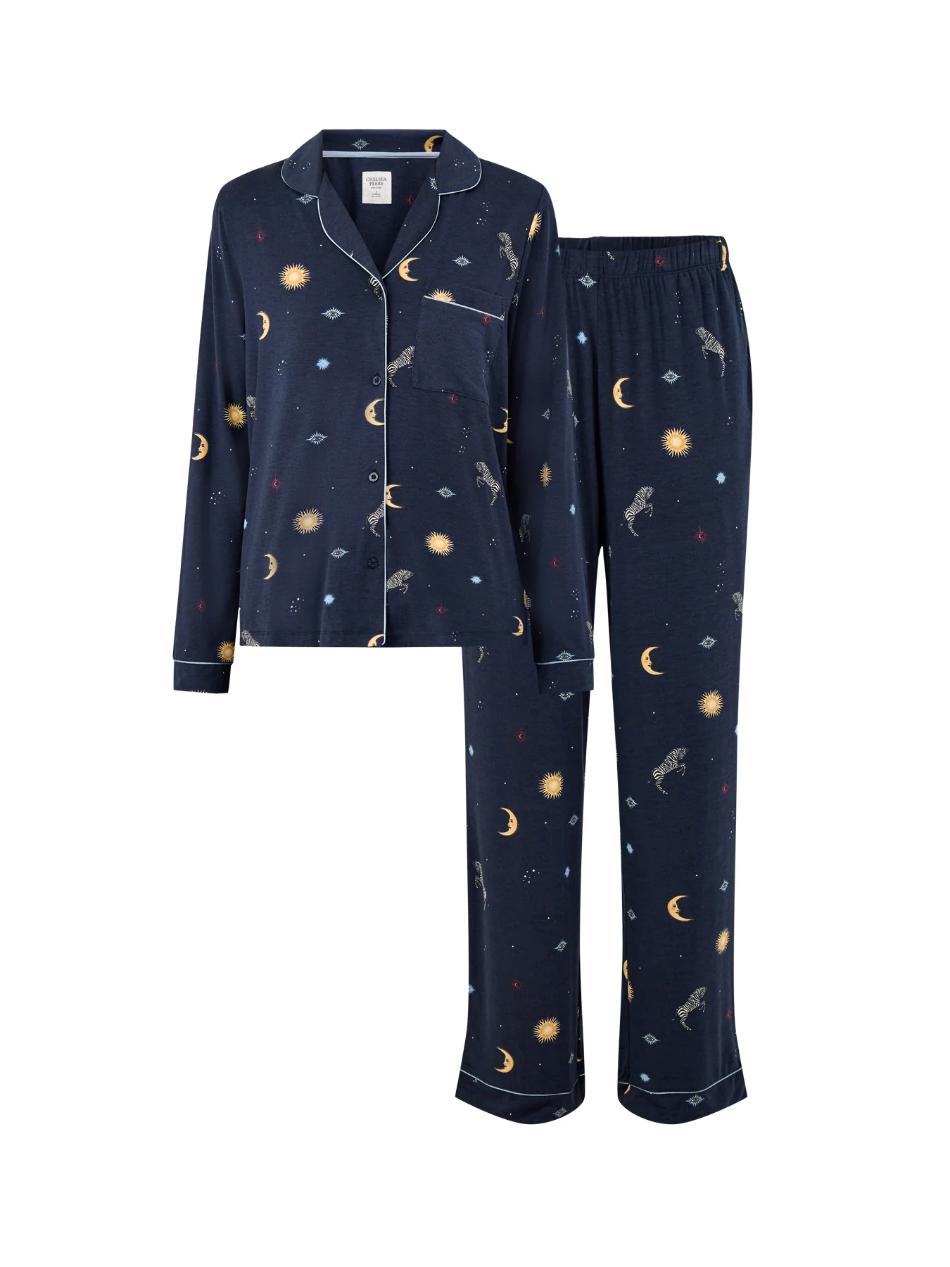 Celestial Zebra Long Pyjama Set Navy