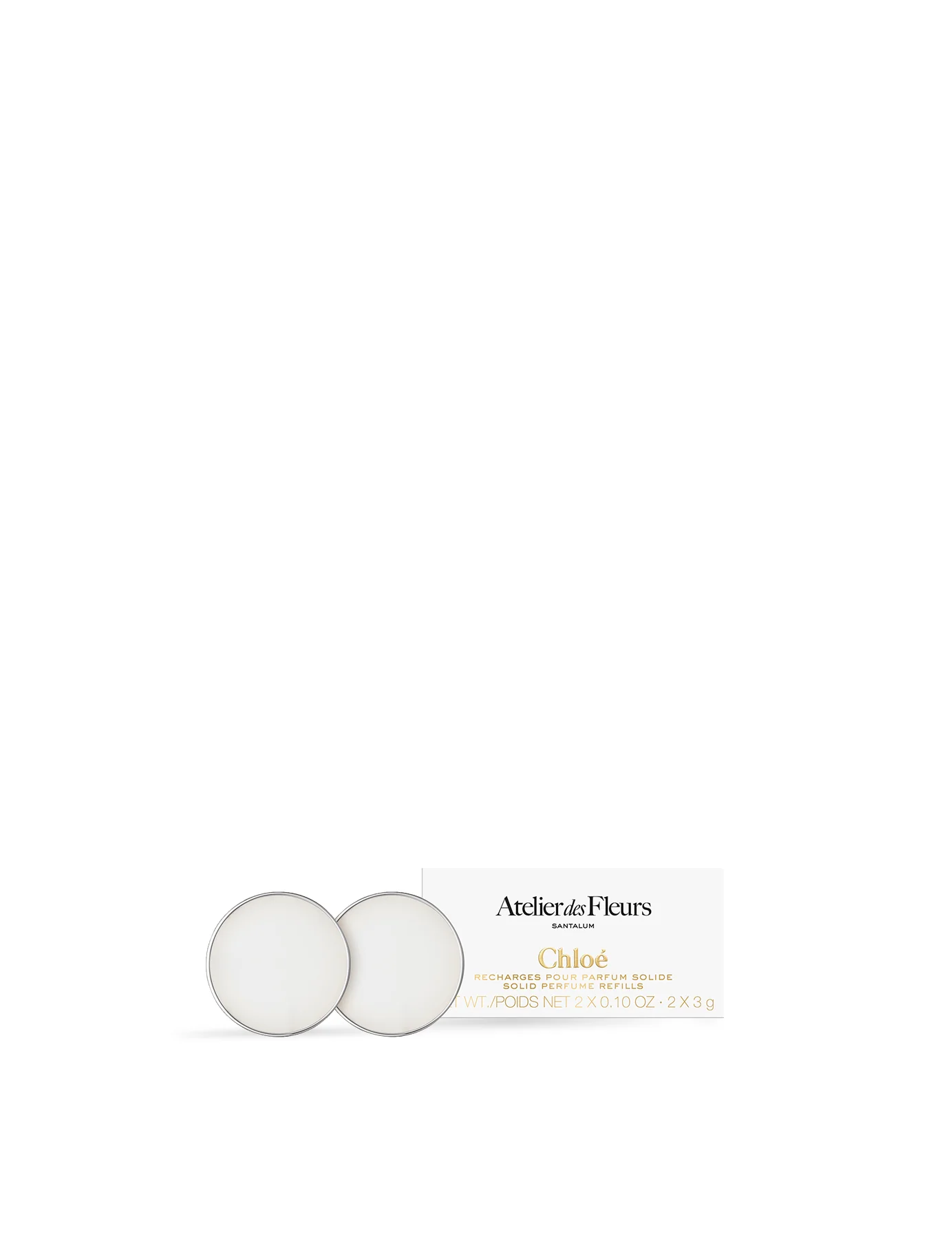 Santalum Solid Perfume Refills 2 x 3g for Soft Sandalwood Scent