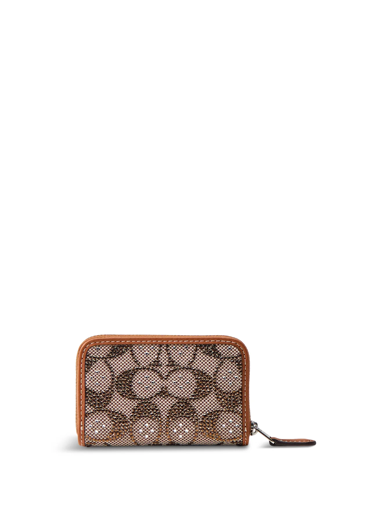 Crystal Signature Jacquard Small Zip Around Card Case