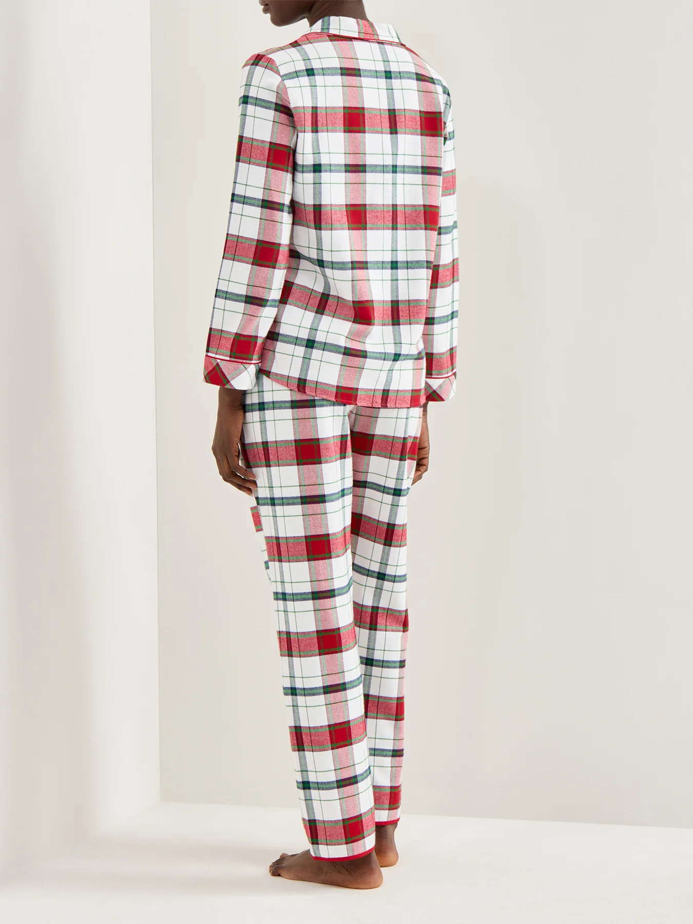 Brushed Check Pyjama Top Red - Image 3