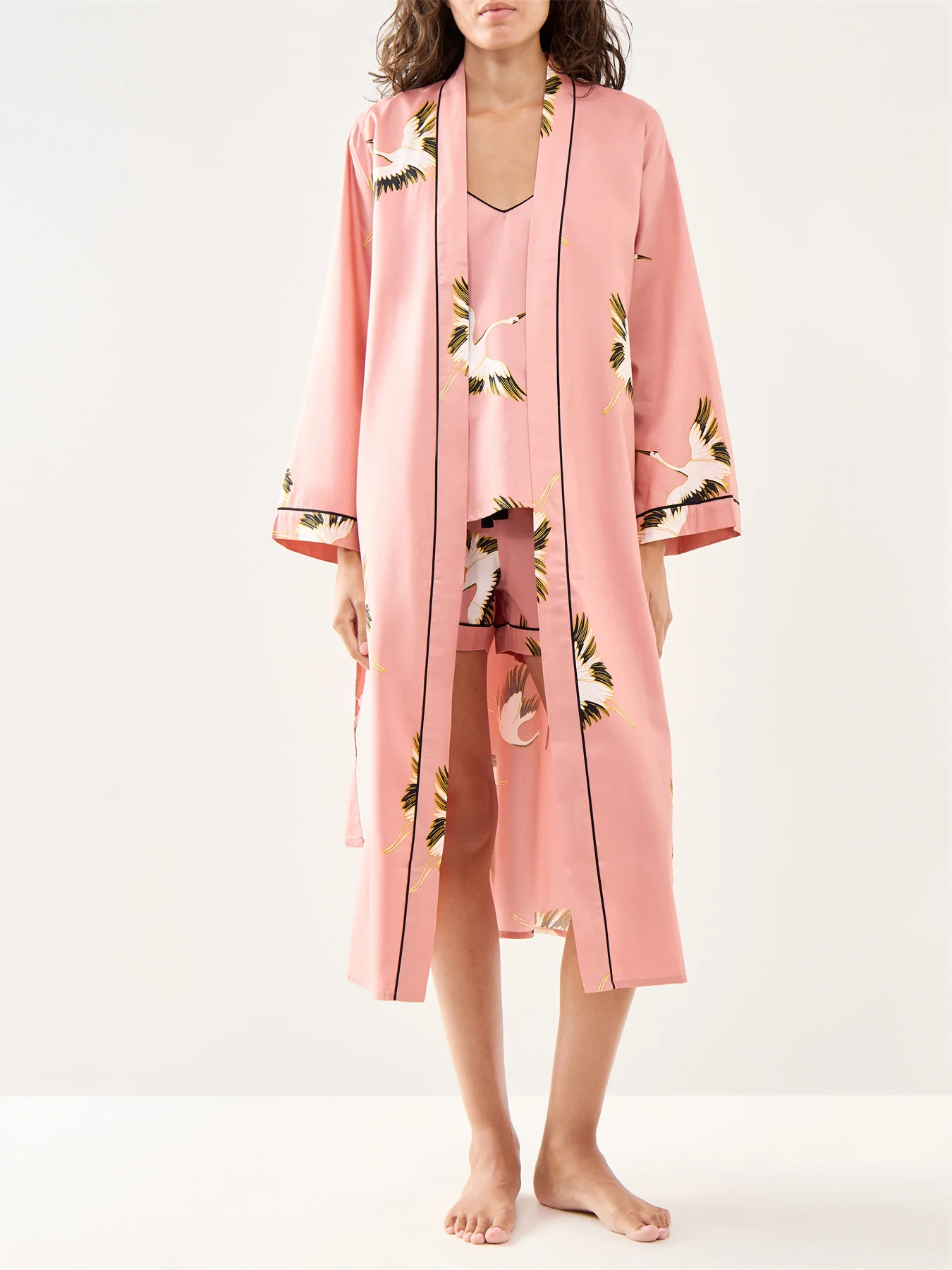 Crane Bird Dressing Gown Pink - Image 2