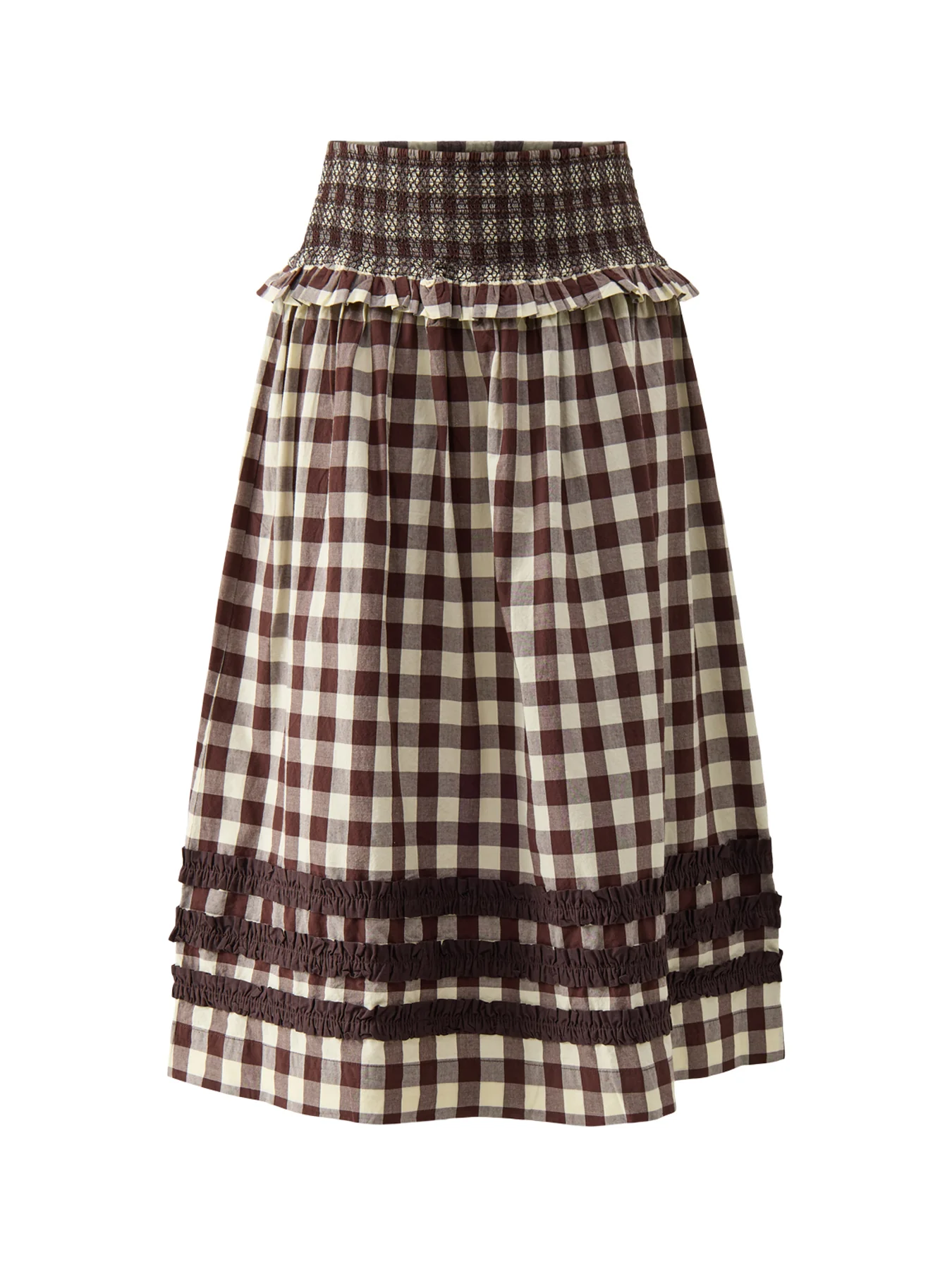 Ava Ruffle Midi Skirt Black
