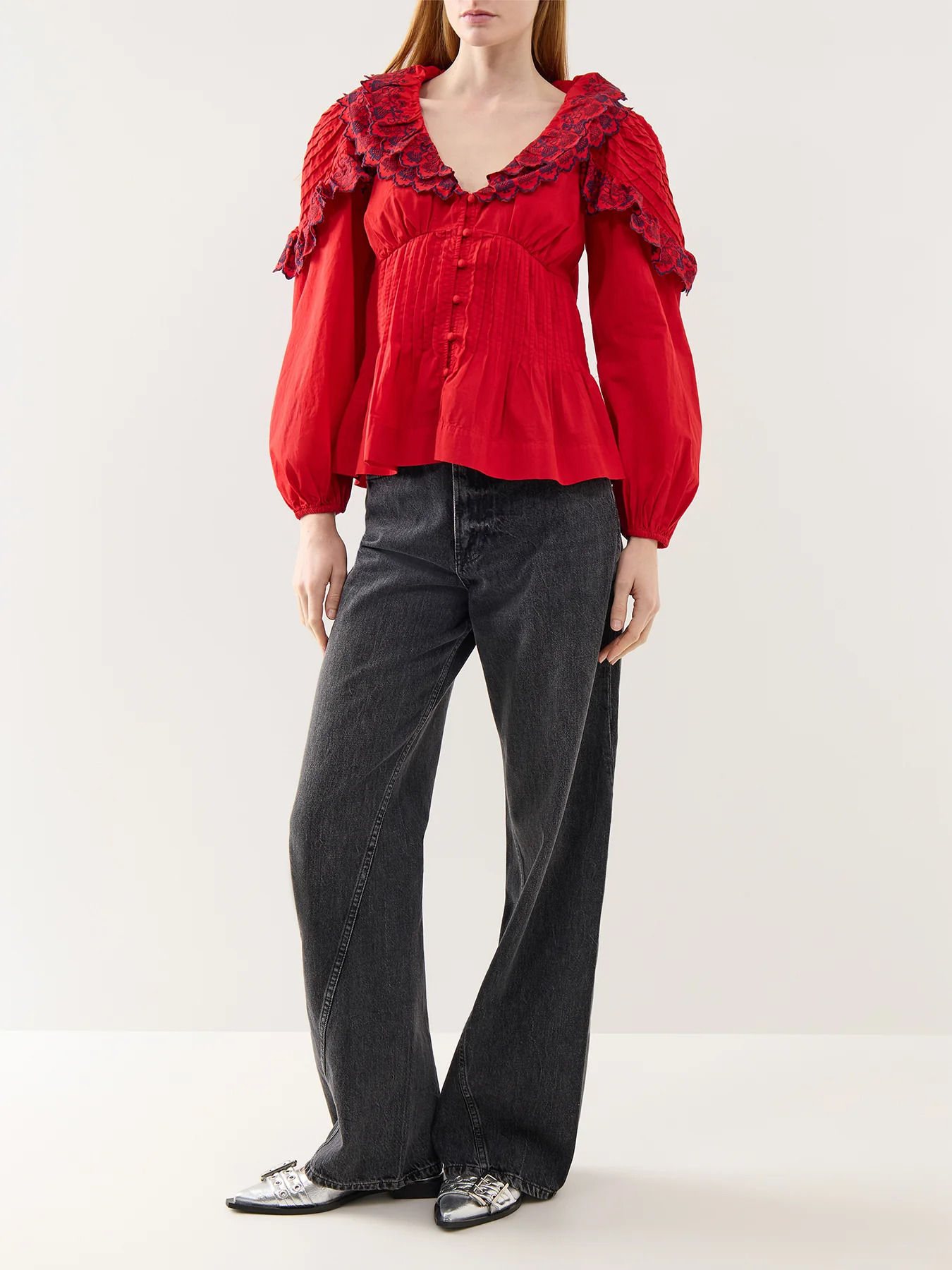 Caroline Long Sleeve Blouse Red - Image 2