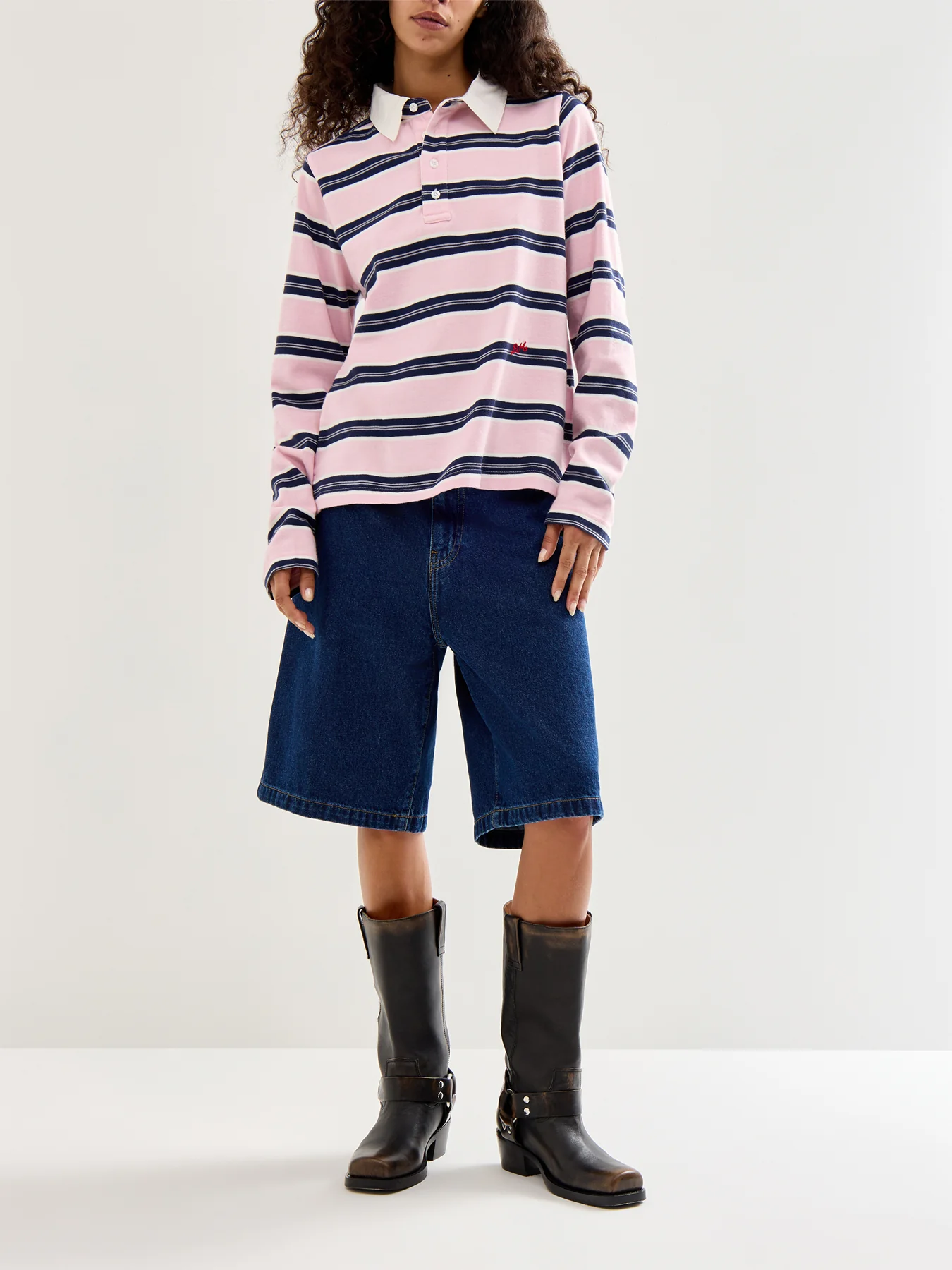 Cassia Shrunken Rugby Pink Stripe - Image 2
