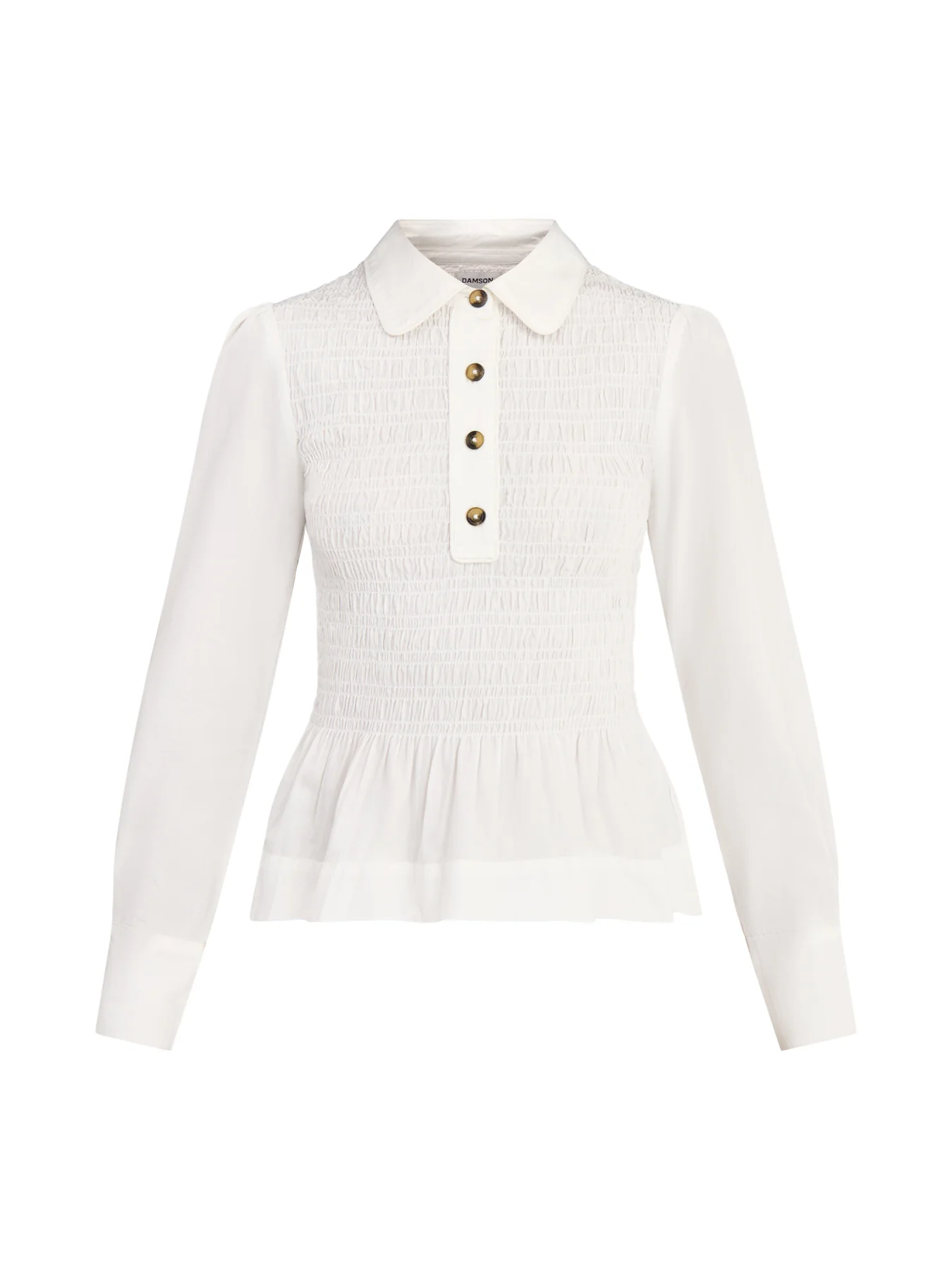 Hazel Shirred Shirt White