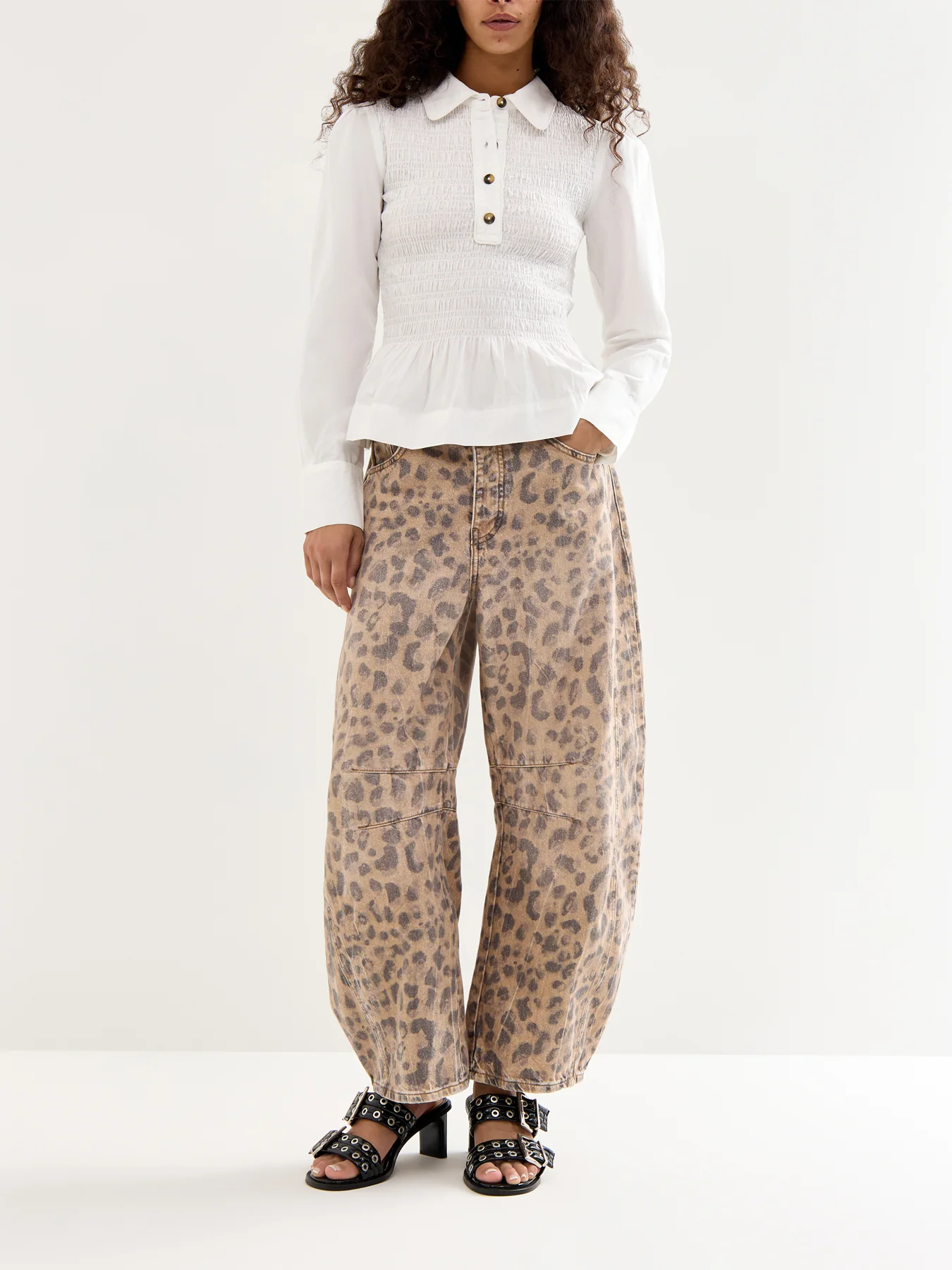Hazel Shirred Shirt White - Image 2