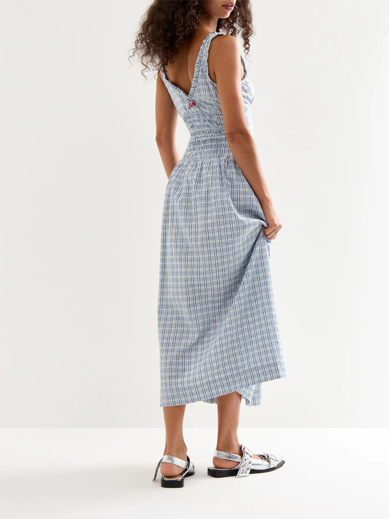 Mallory Midi Dress Cloudy Check - Image 5