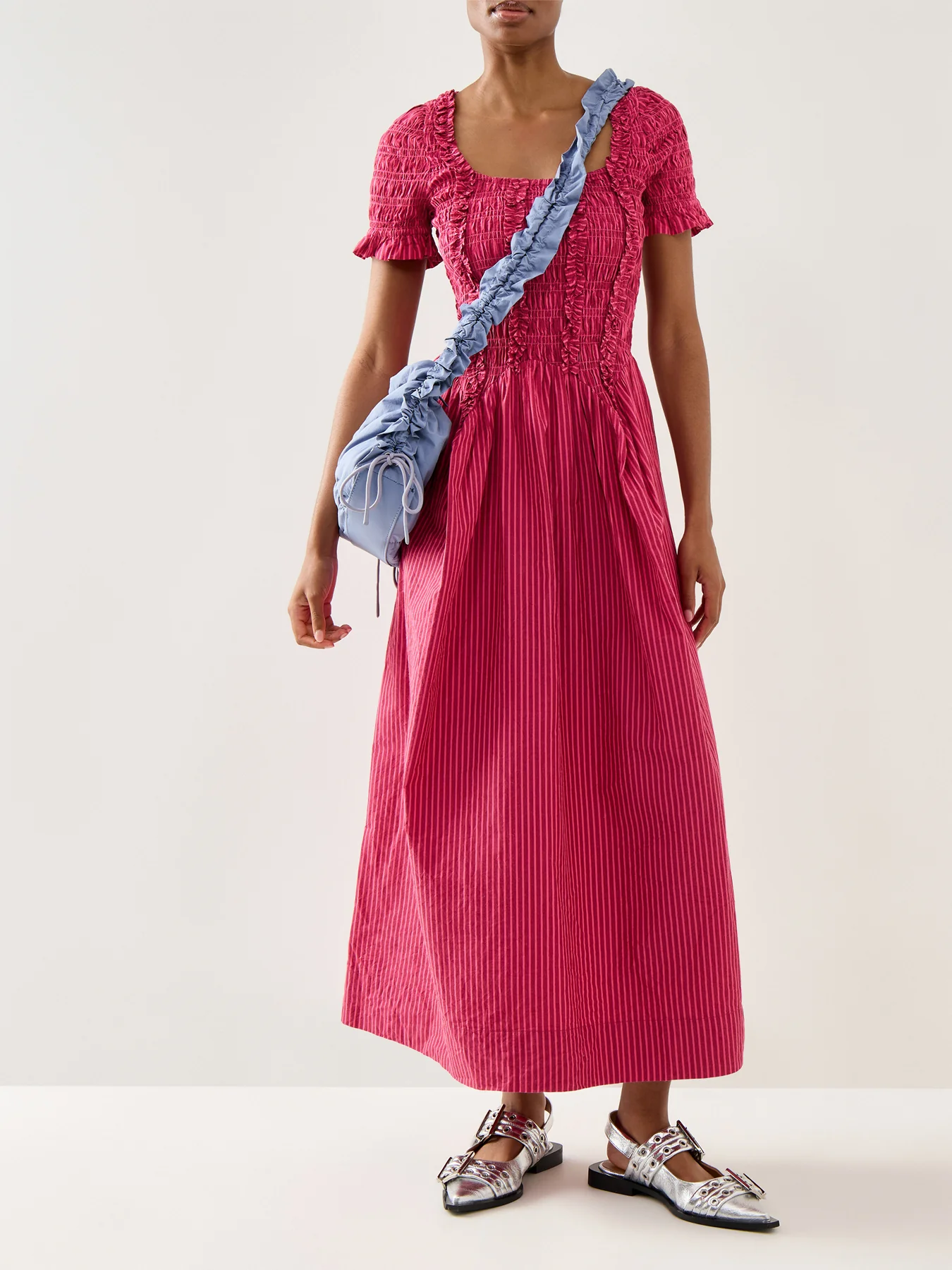 Raphaela Ruffle Midi Dress Berry Business - Image 2